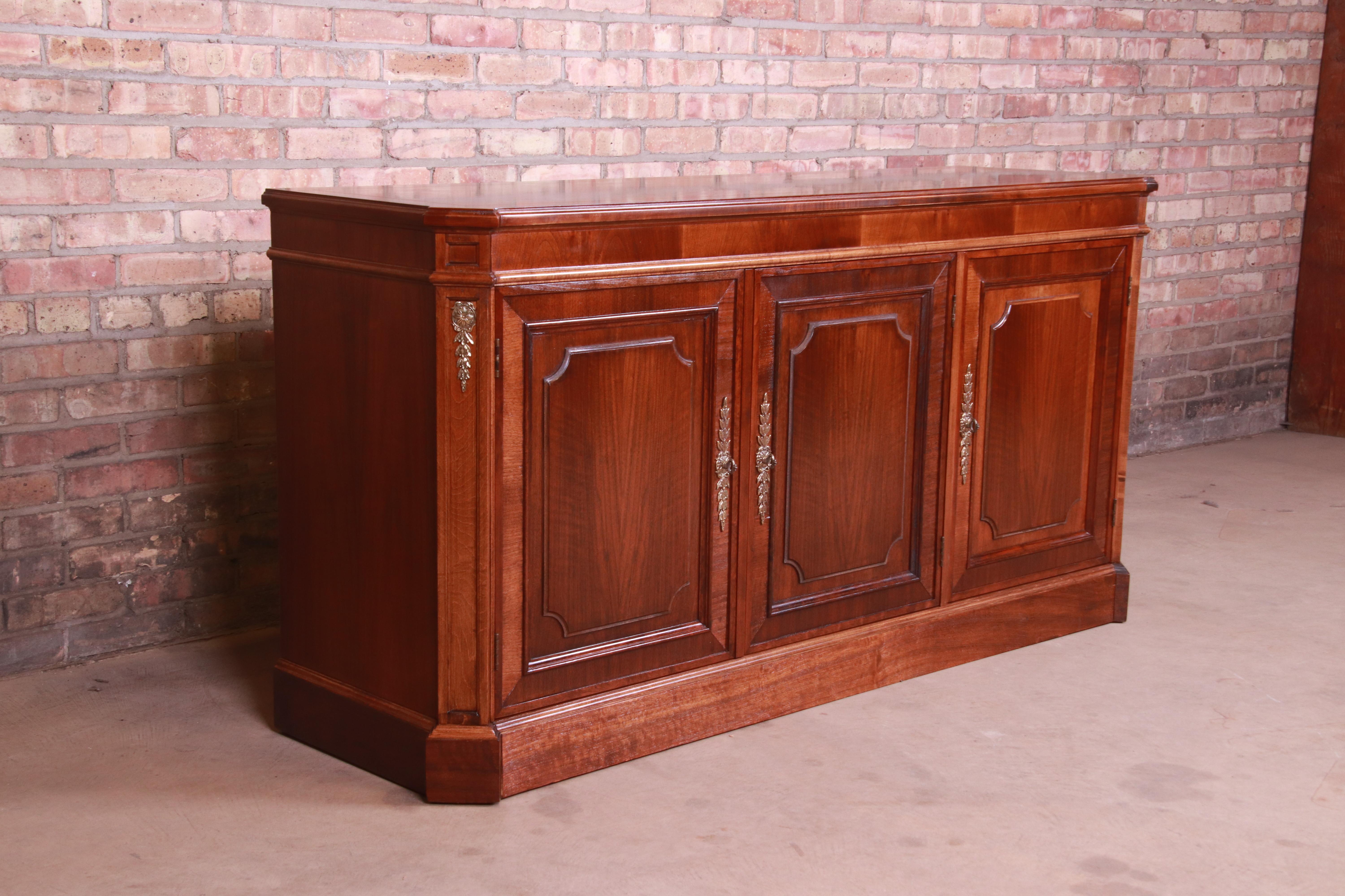 20th Century Baker Furniture French Regency Mahogany Sideboard or Bar Cabinet, Refinished
