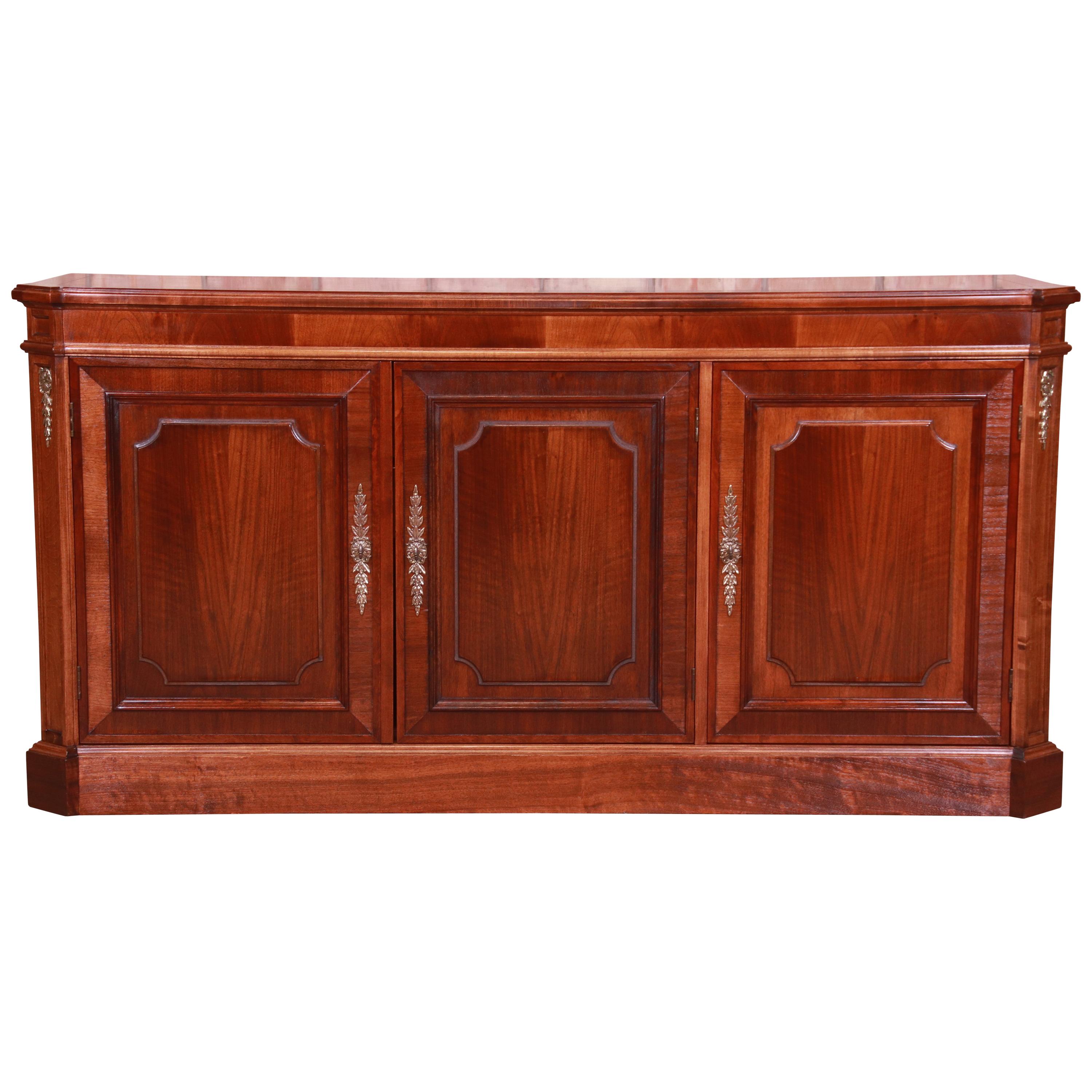 Baker Furniture French Regency Mahogany Sideboard or Bar Cabinet, Refinished