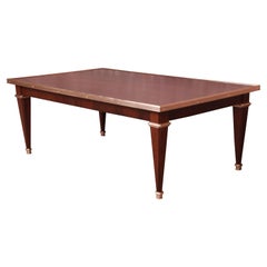 Baker Furniture French Regency Rosewood and Brass Coffee Table, Newly Refinished