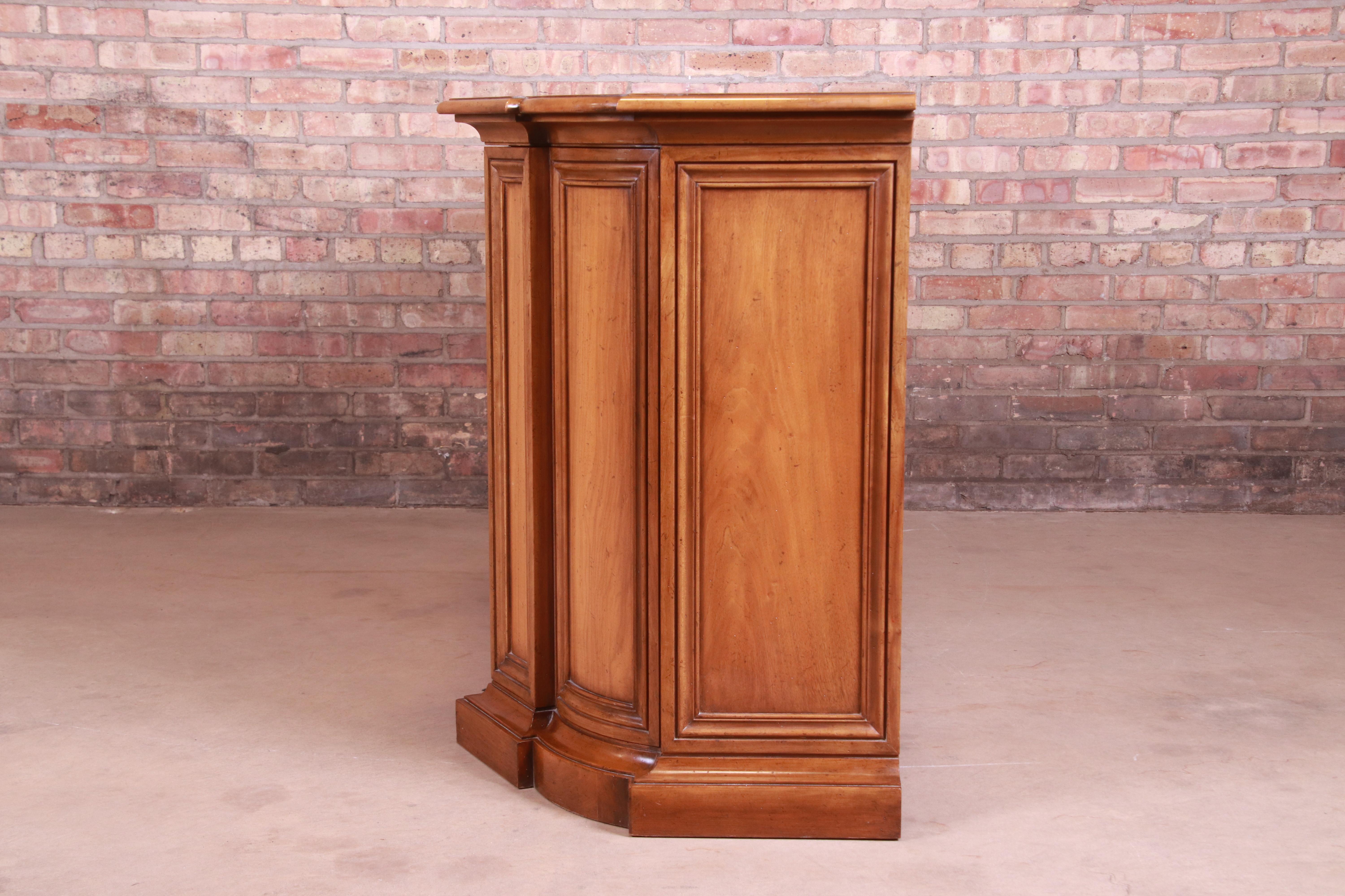 Baker Furniture French Regency Walnut and Burl Wood Sideboard or Bar Cabinet 9