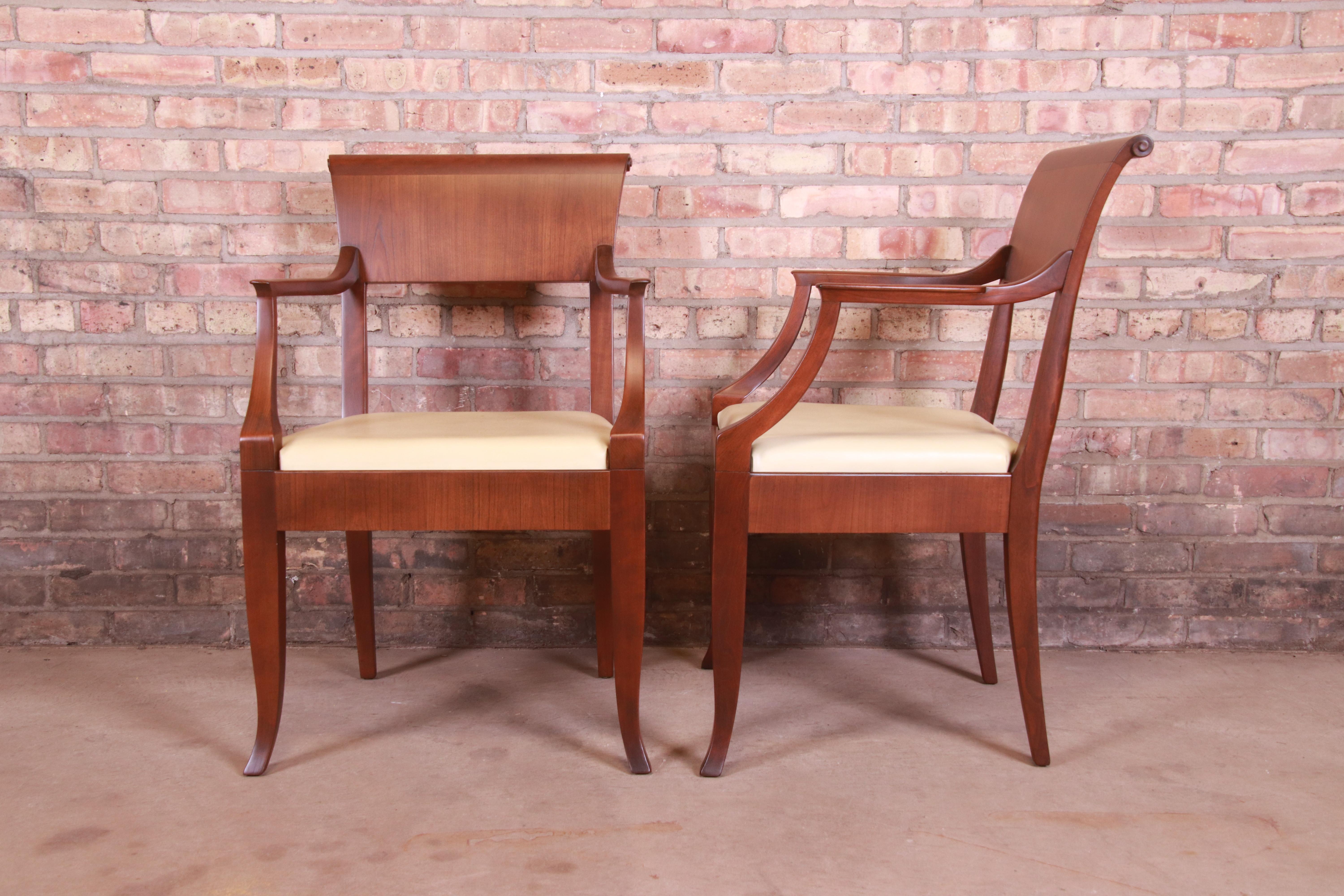 Baker Furniture French Regency Walnut Dining Chairs, Newly Refinished 2