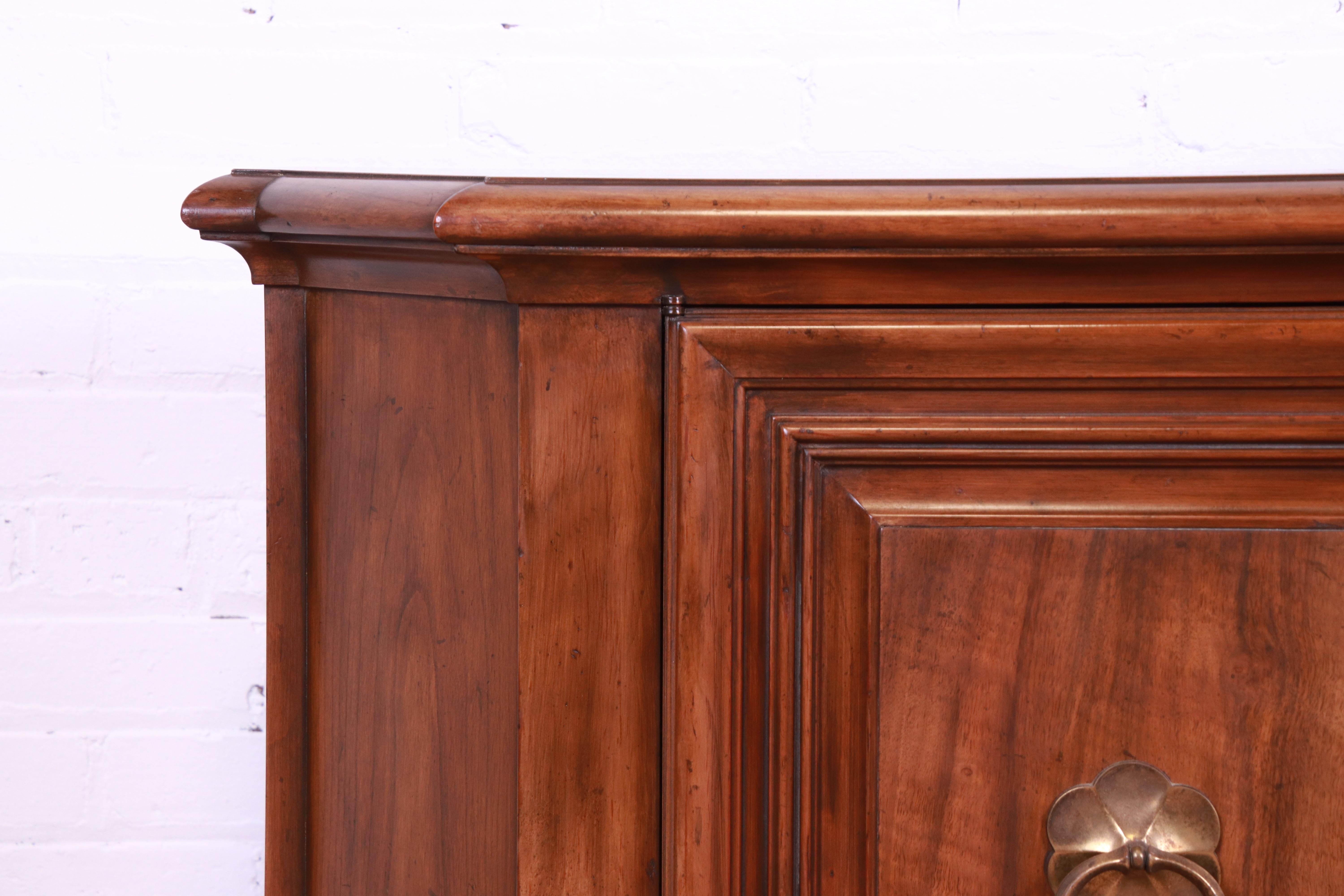 Baker Furniture French Regency Walnut Sideboard Credenza or Bar Cabinet 2