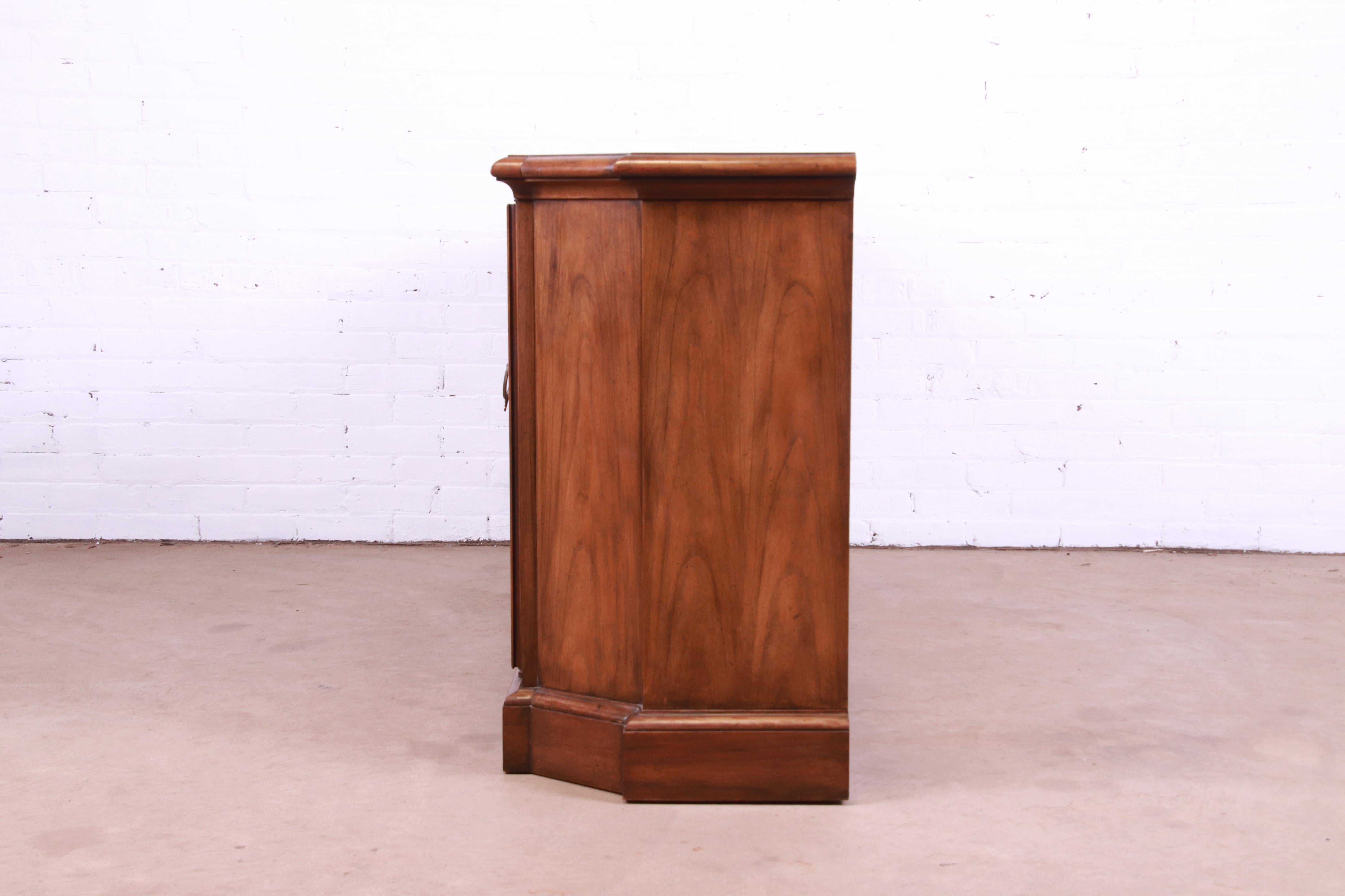 Baker Furniture French Regency Walnut Sideboard Credenza or Bar Cabinet 4
