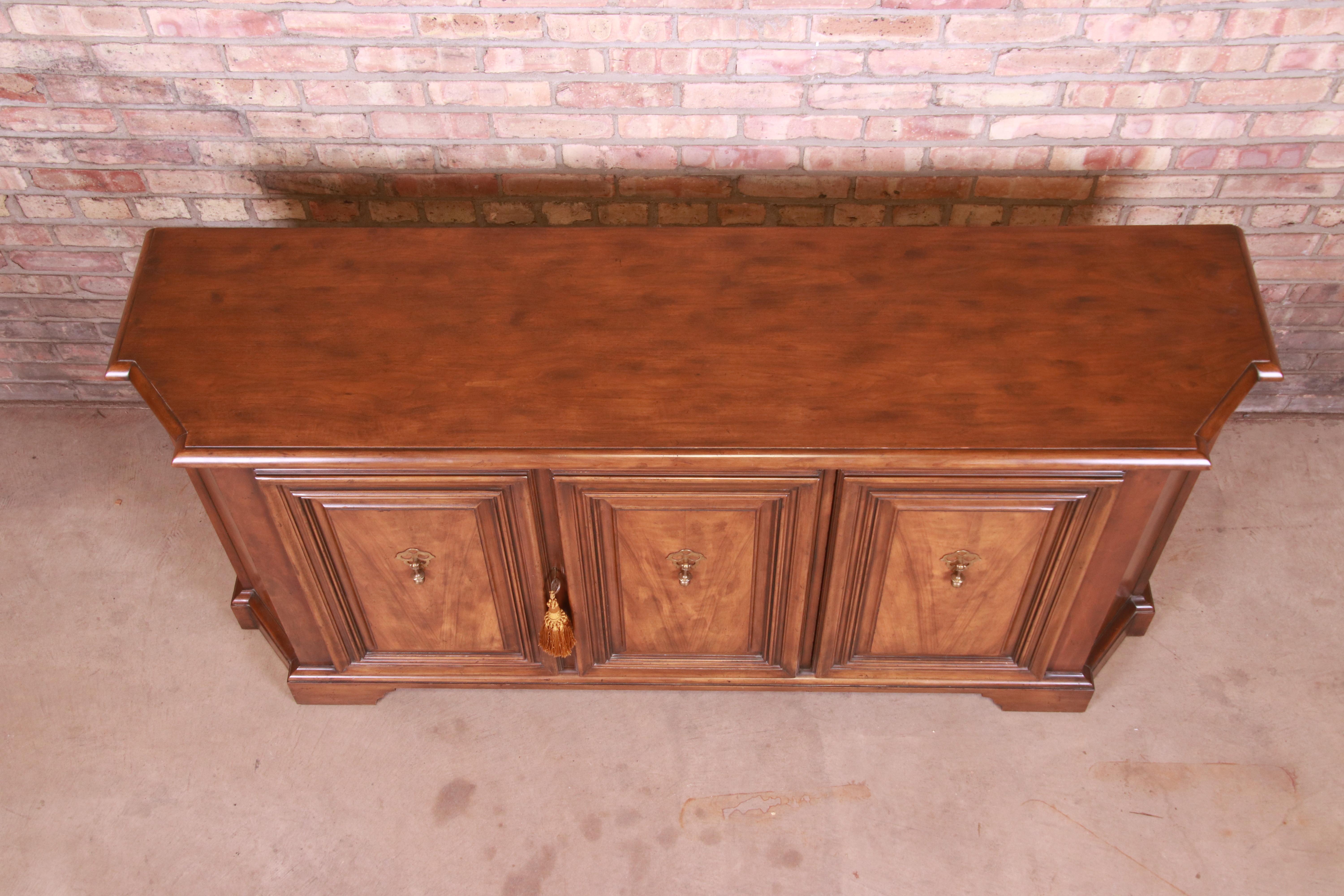 Baker Furniture French Regency Walnut Sideboard or Bar Cabinet 4