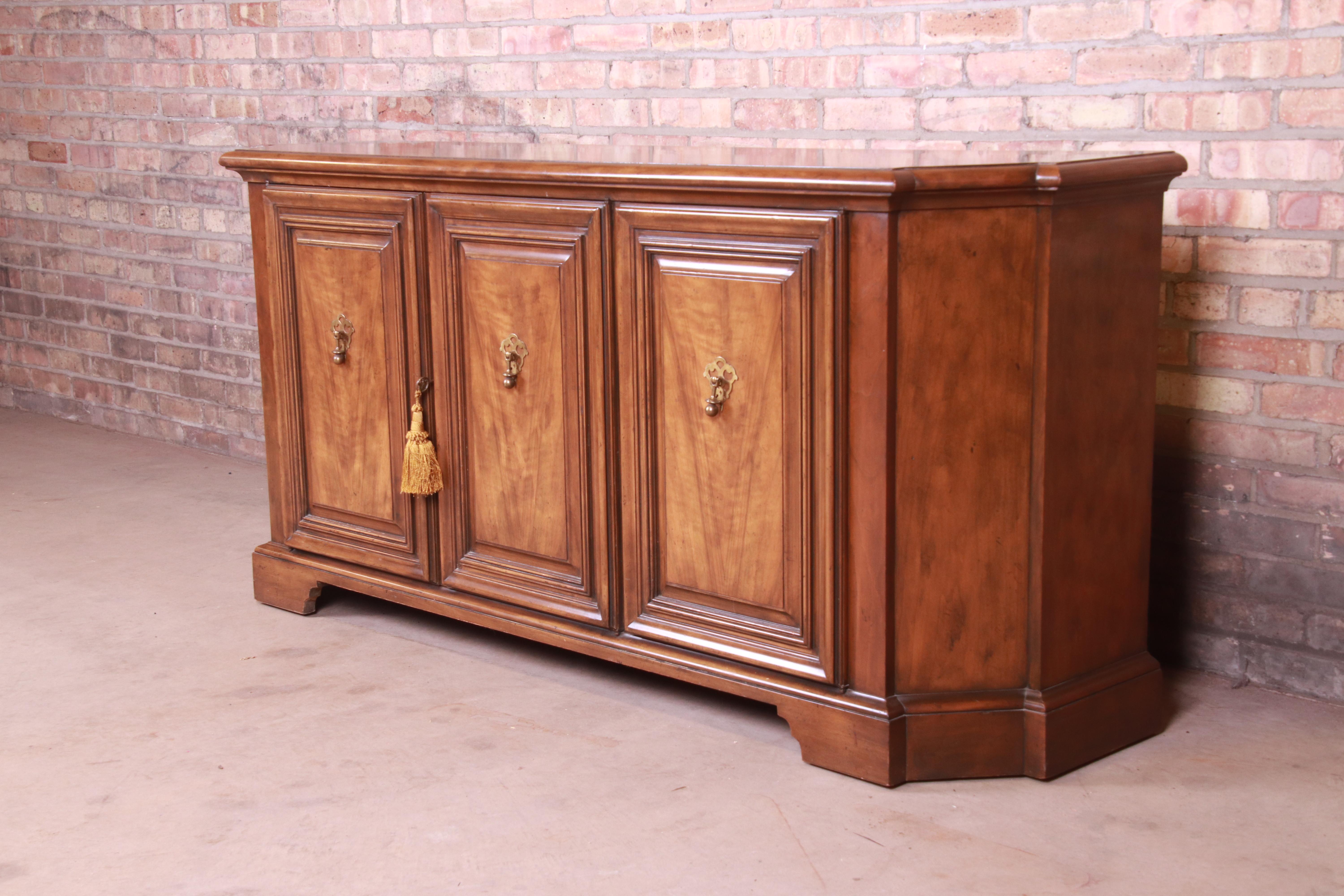 American Baker Furniture French Regency Walnut Sideboard or Bar Cabinet