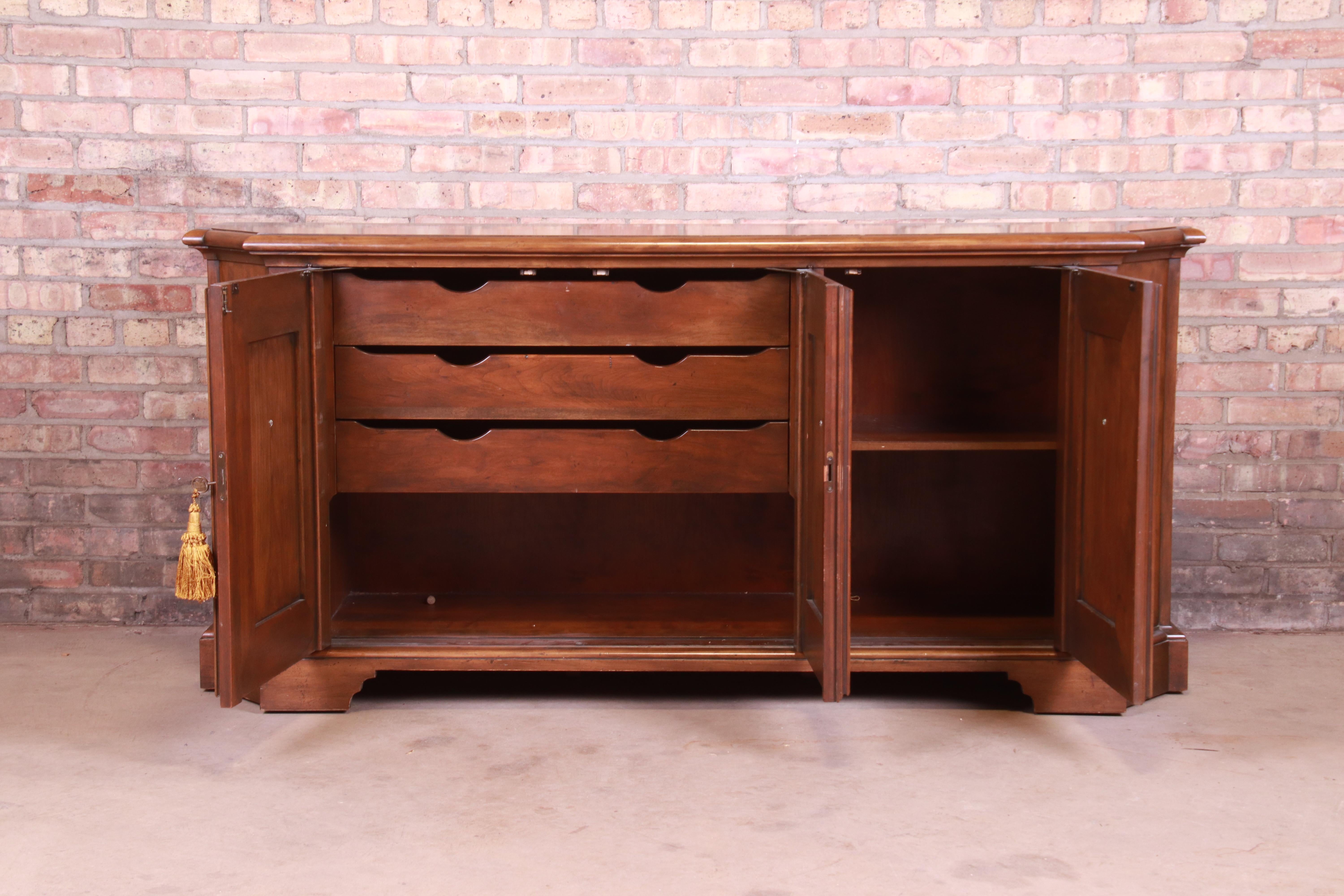 Baker Furniture French Regency Walnut Sideboard or Bar Cabinet 1