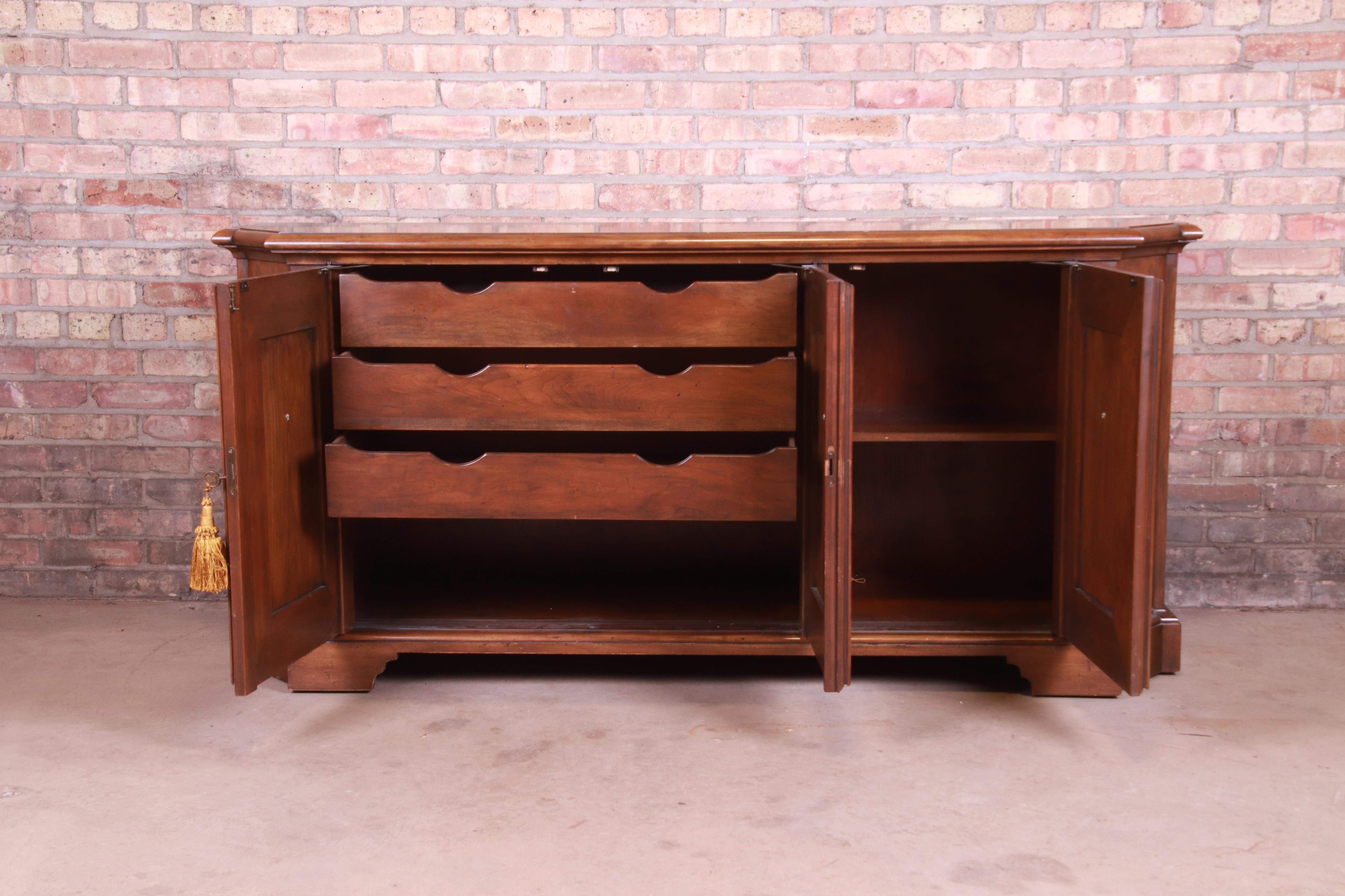 Baker Furniture French Regency Walnut Sideboard or Bar Cabinet 2