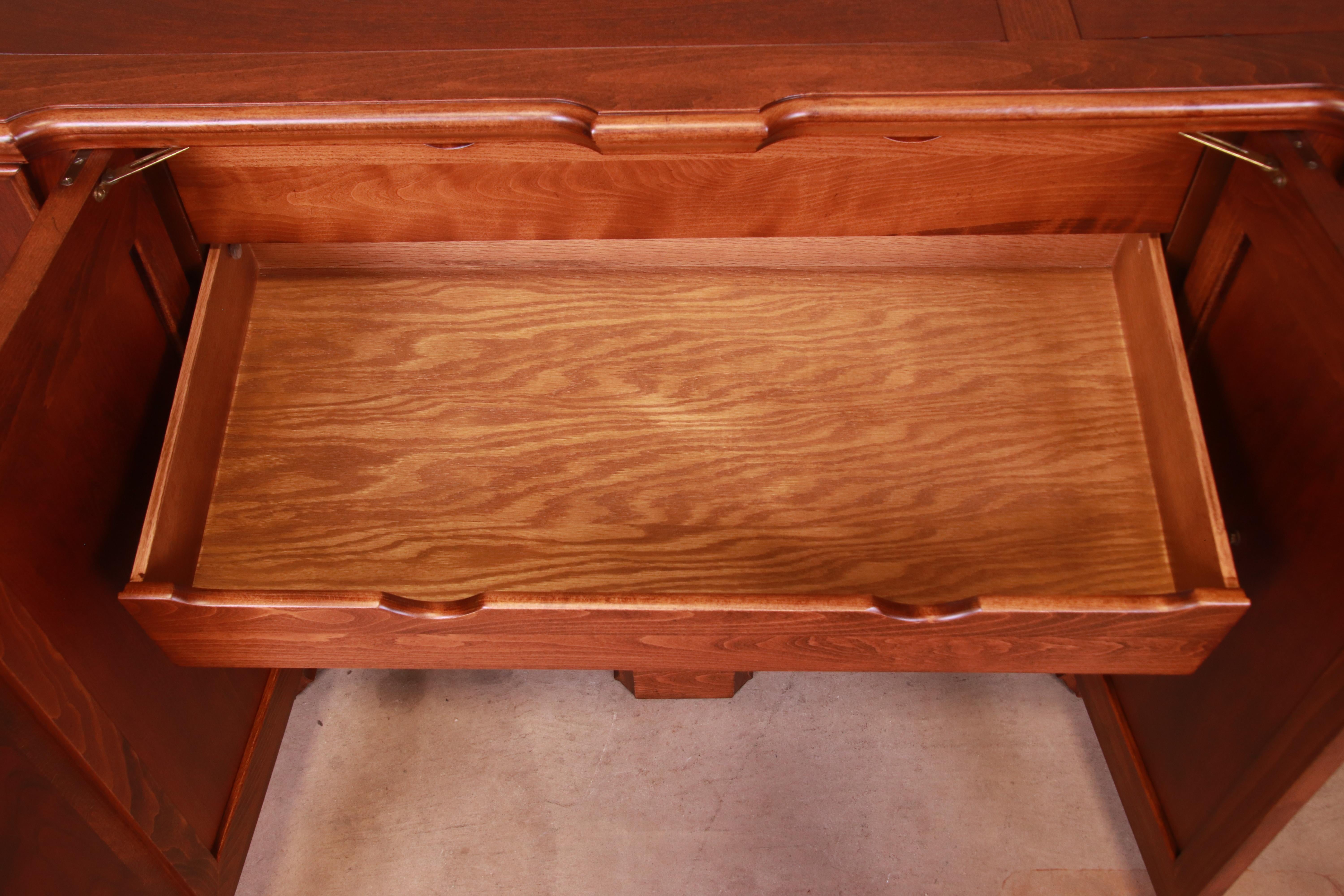 Baker Furniture French Regency Walnut Sideboard or Bar Cabinet, Newly Refinished 2