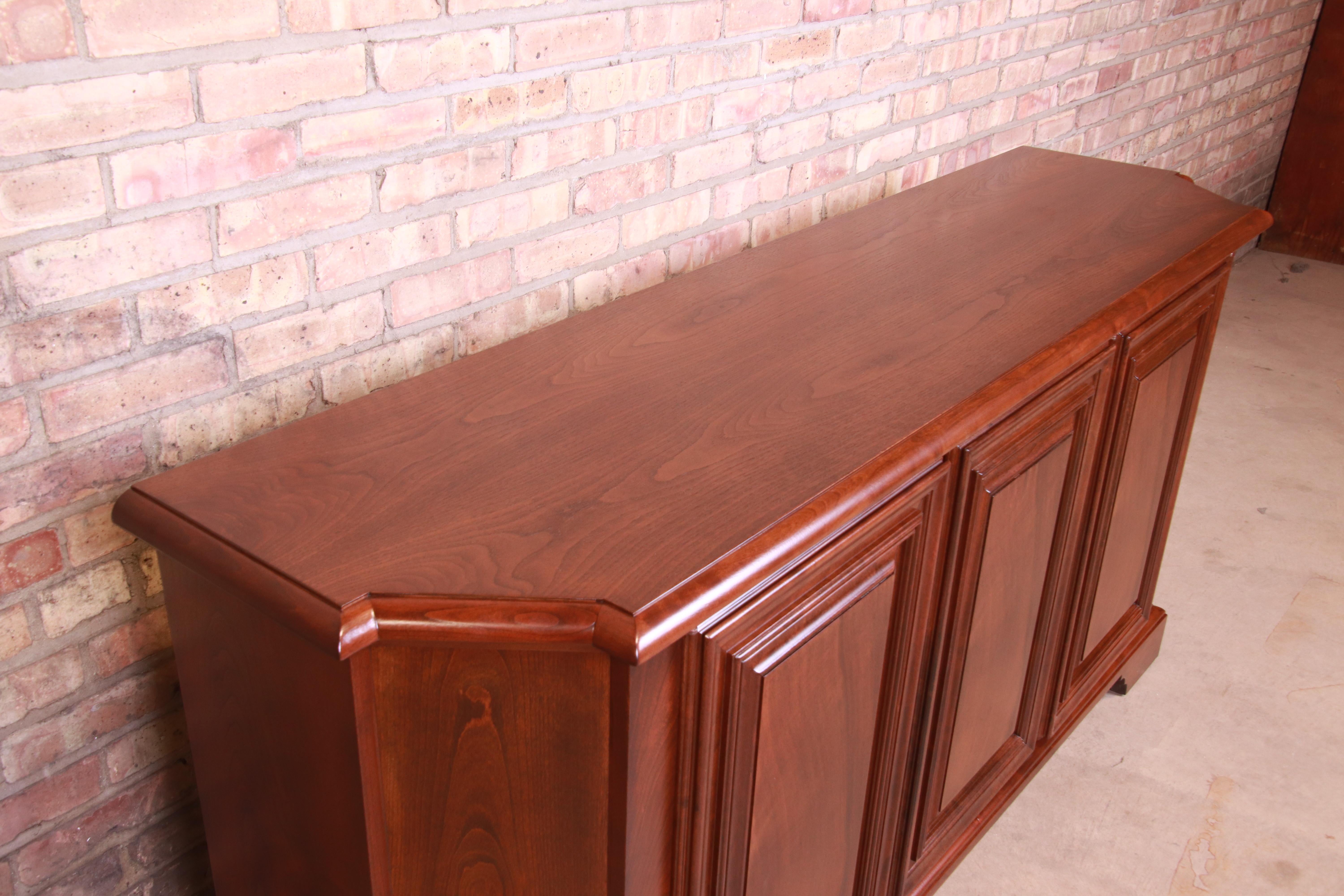 Baker Furniture French Regency Walnut Sideboard or Bar Cabinet, Newly Refinished 6