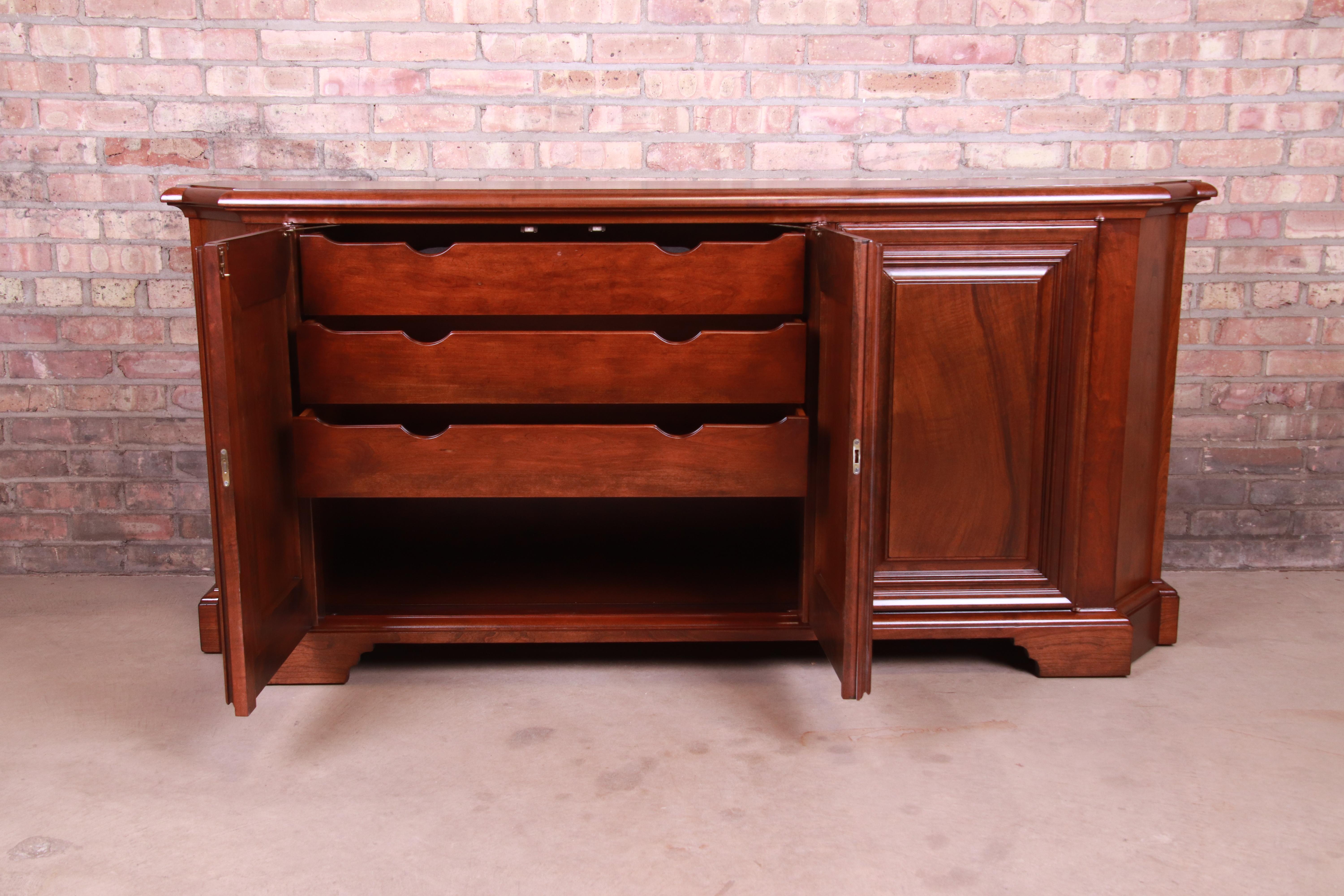 Baker Furniture French Regency Walnut Sideboard or Bar Cabinet, Newly Refinished 2