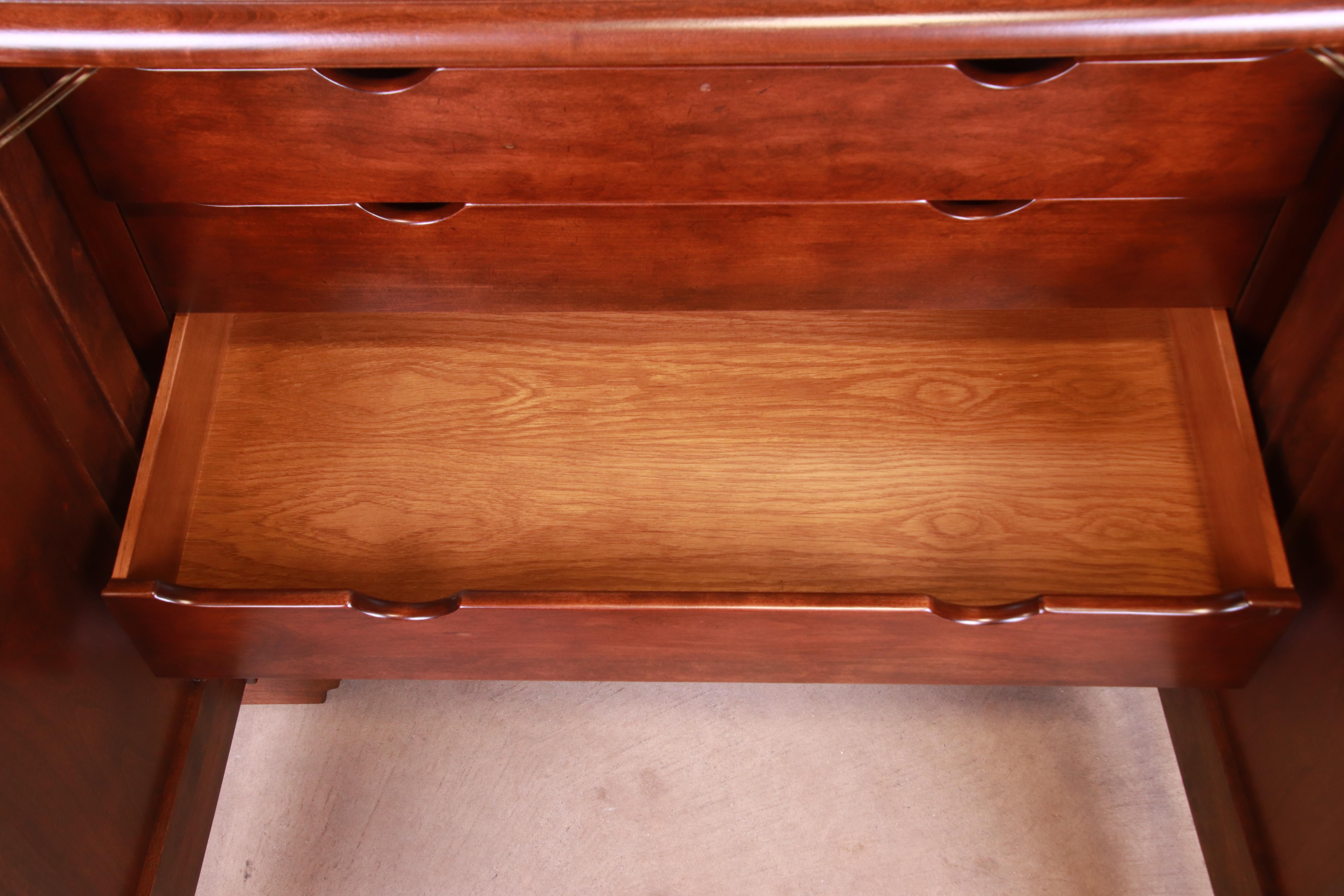 Baker Furniture French Regency Walnut Sideboard or Bar Cabinet, Newly Refinished 3