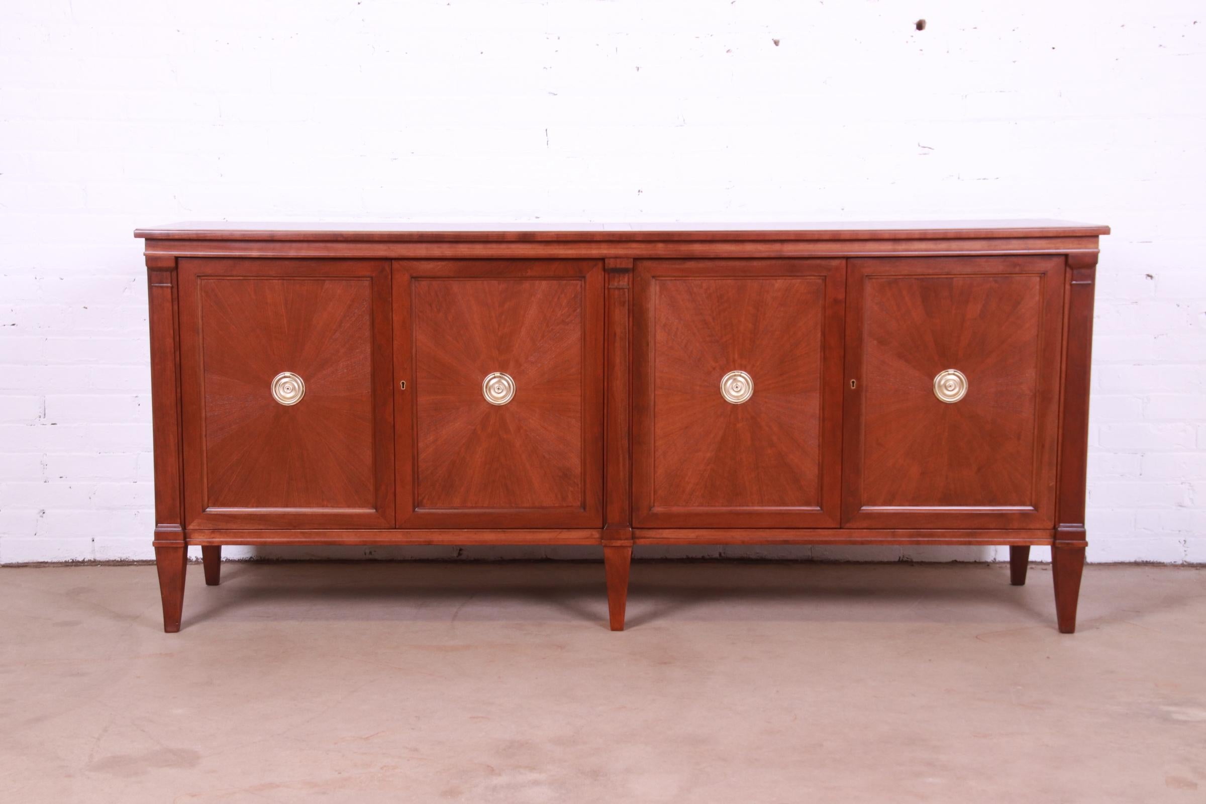American Baker Furniture French Regency Walnut Sideboard or Credenza, Newly Refinished