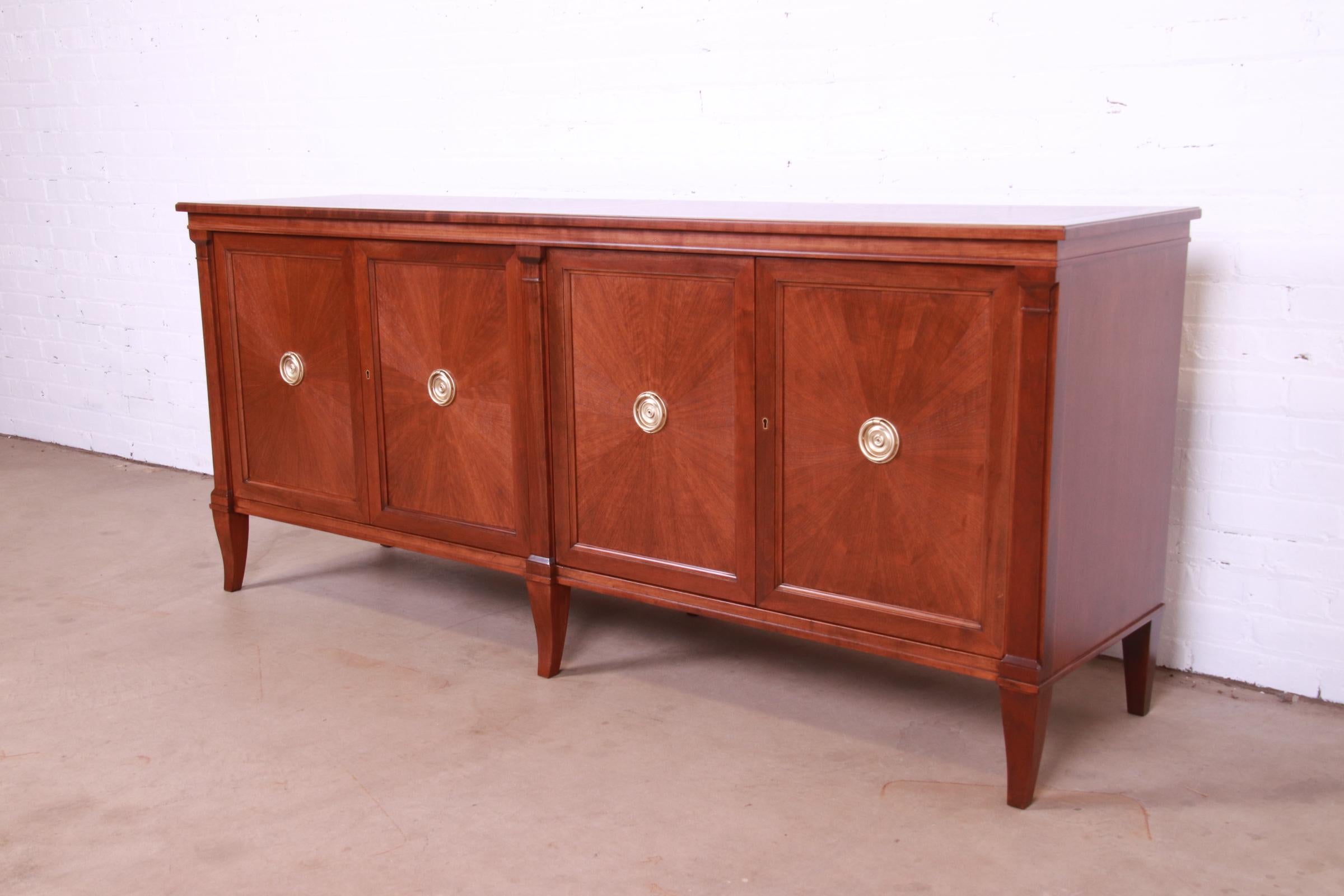 20th Century Baker Furniture French Regency Walnut Sideboard or Credenza, Newly Refinished