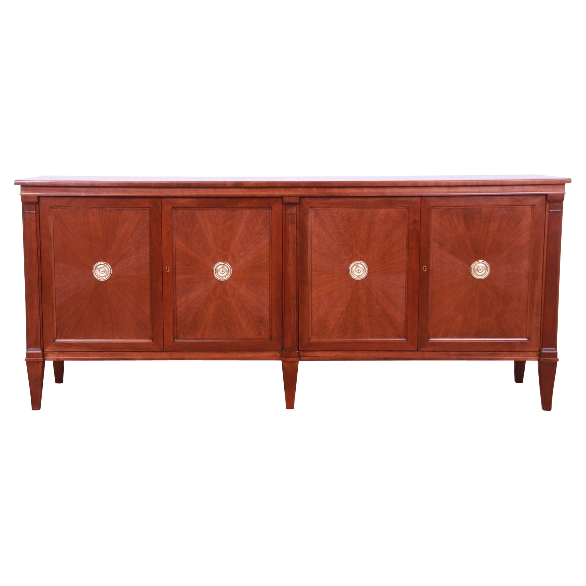 Baker Furniture French Regency Walnut Sideboard or Credenza, Newly Refinished
