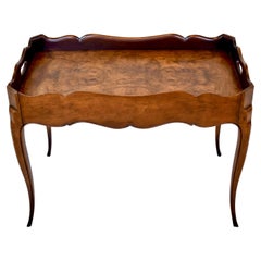 Baker Furniture French Walnut and Burl Wood Butler Coffee Table