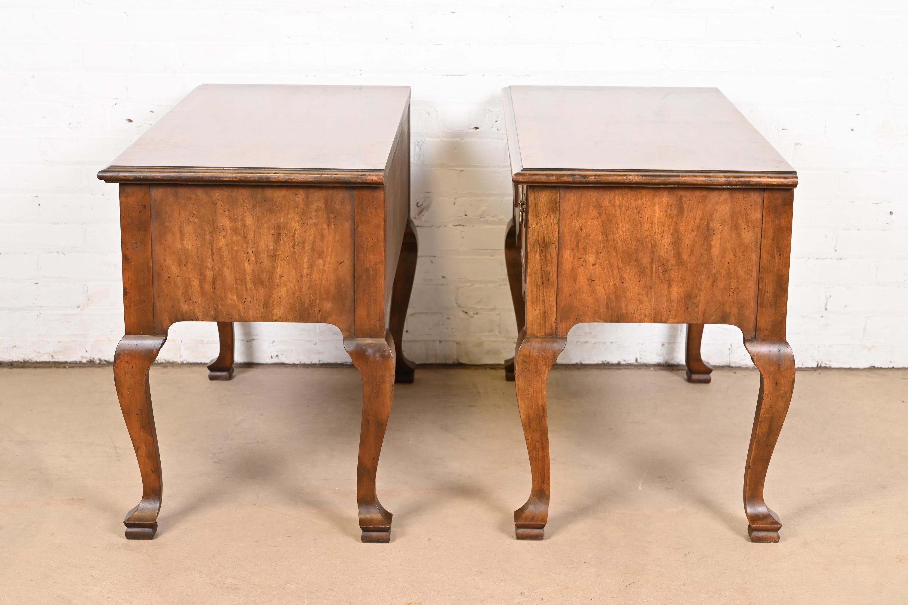Baker Furniture Georgian Banded Burled Walnut Buffet Servers or Dressing Tables 4