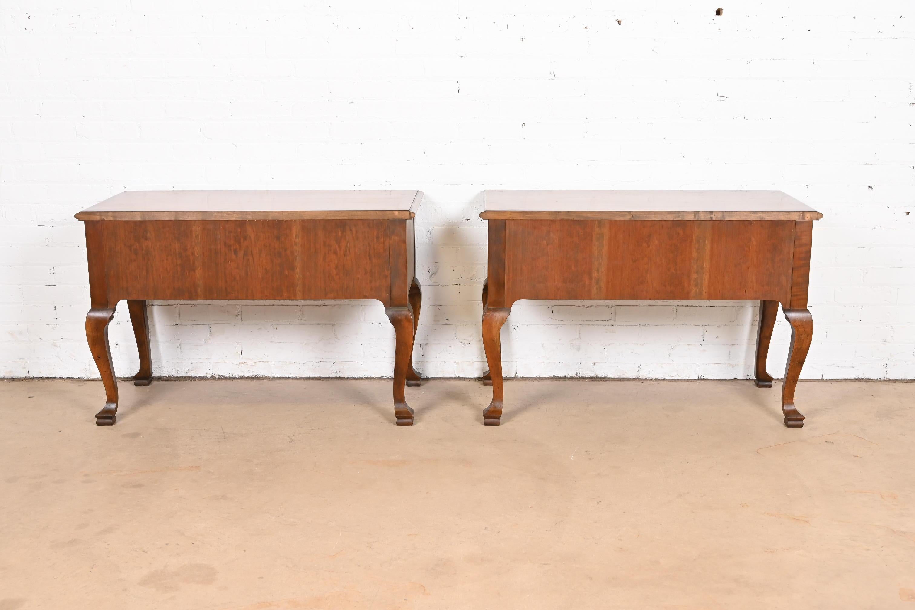 Baker Furniture Georgian Banded Burled Walnut Buffet Servers or Dressing Tables 5