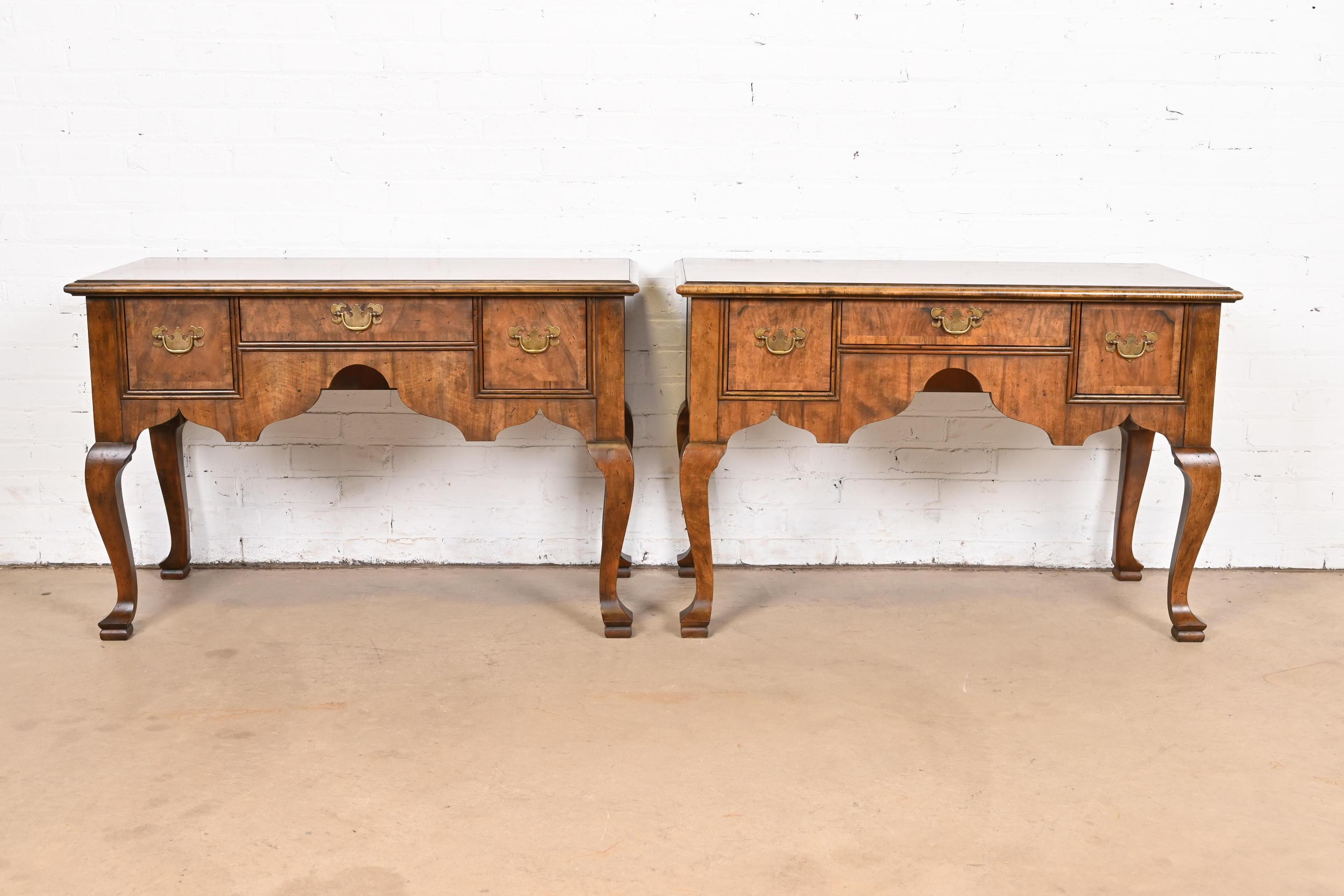 Baker Furniture Georgian Banded Burled Walnut Server or Dressing Table 4