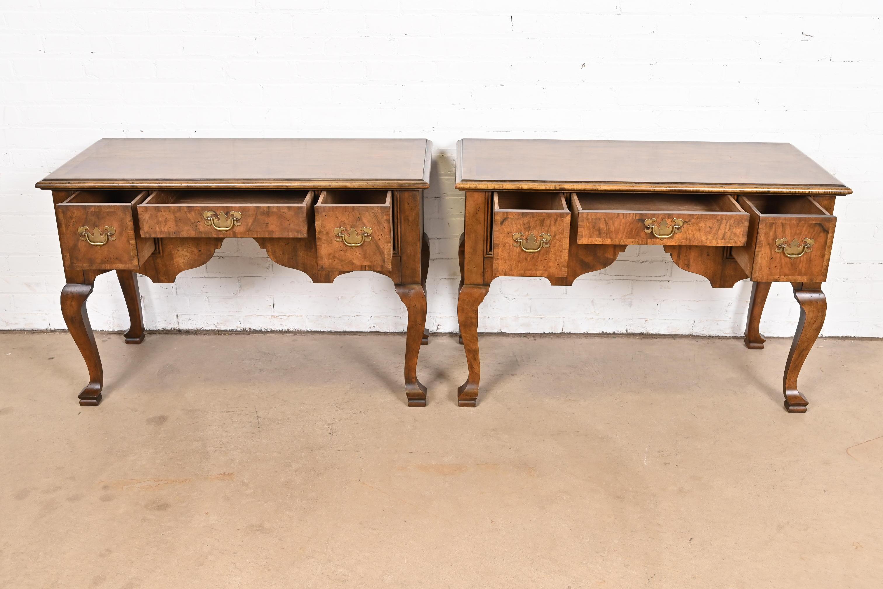 Baker Furniture Georgian Banded Burled Walnut Server or Dressing Table 5