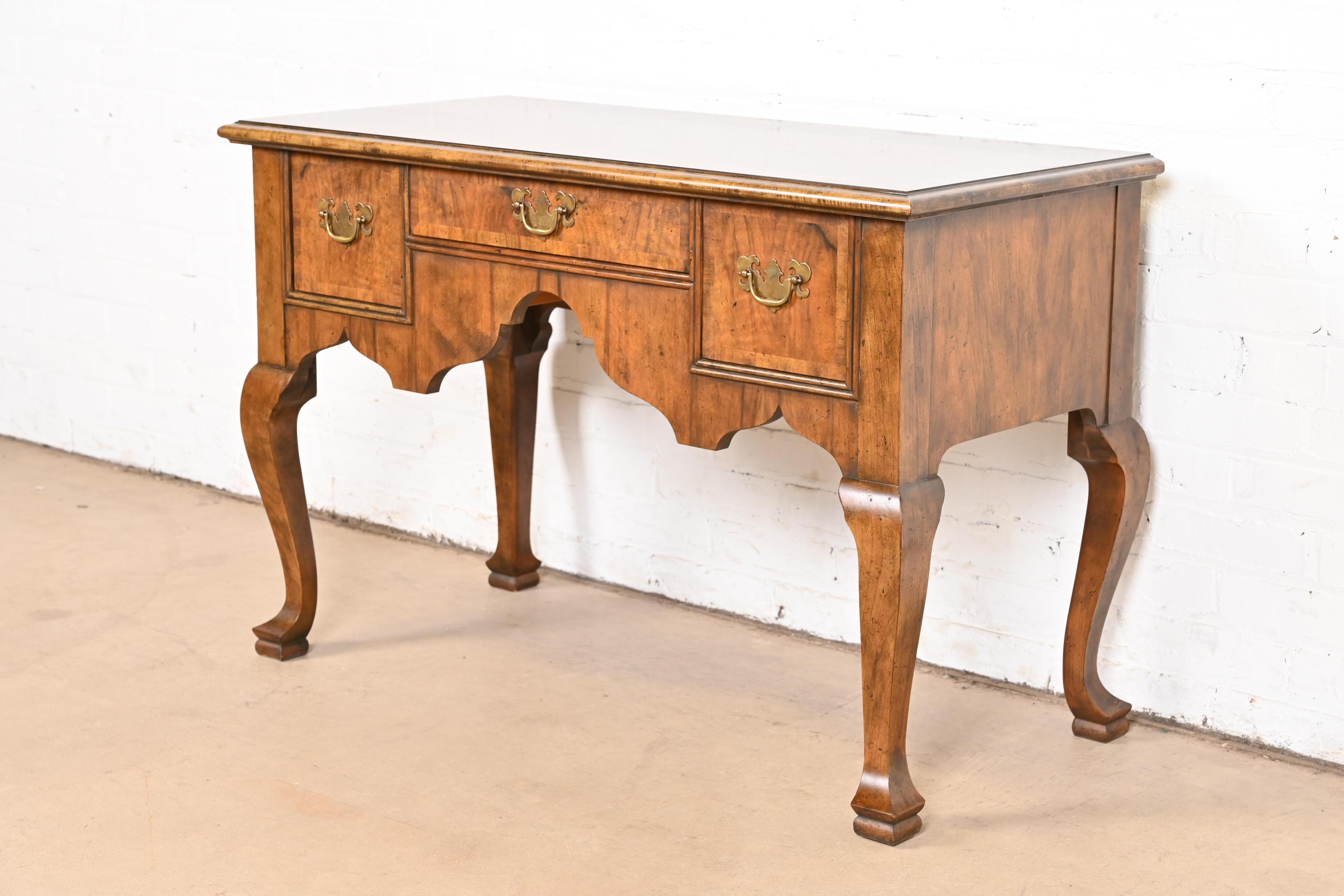 American Baker Furniture Georgian Banded Burled Walnut Server or Dressing Table
