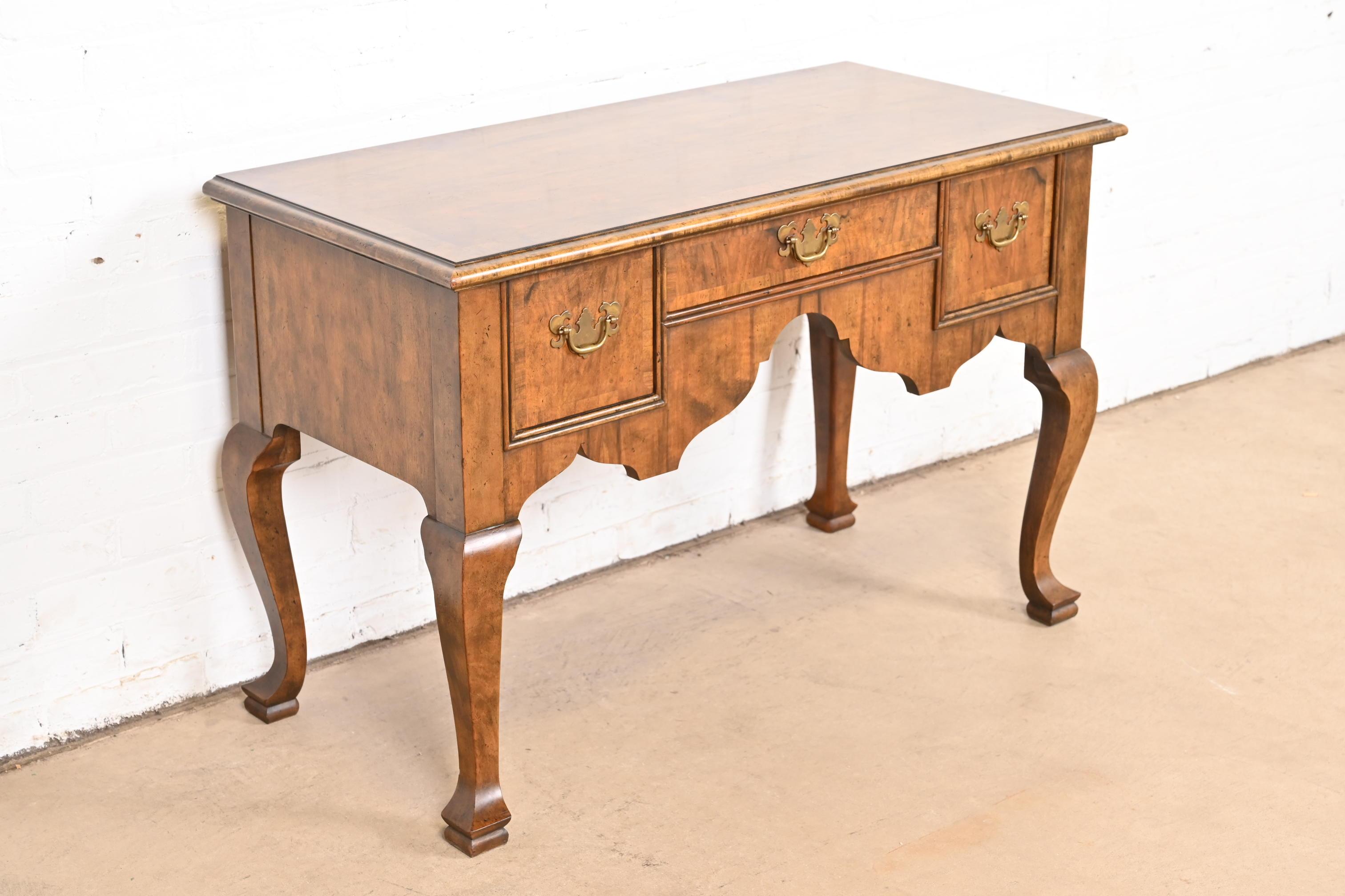 Baker Furniture Georgian Banded Burled Walnut Server or Dressing Table In Good Condition In South Bend, IN