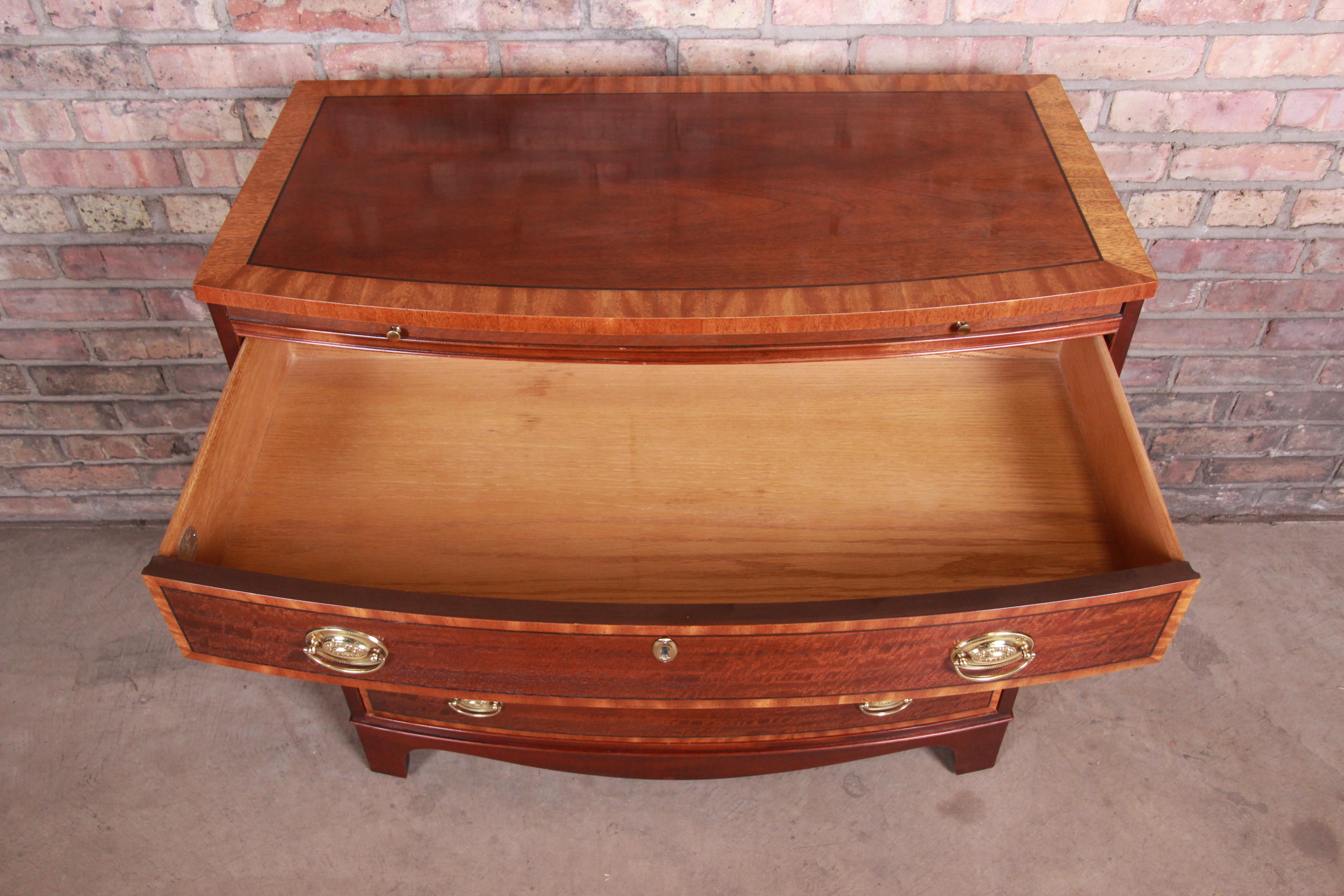 Baker Furniture Georgian Banded Mahogany Bachelor Chest 6