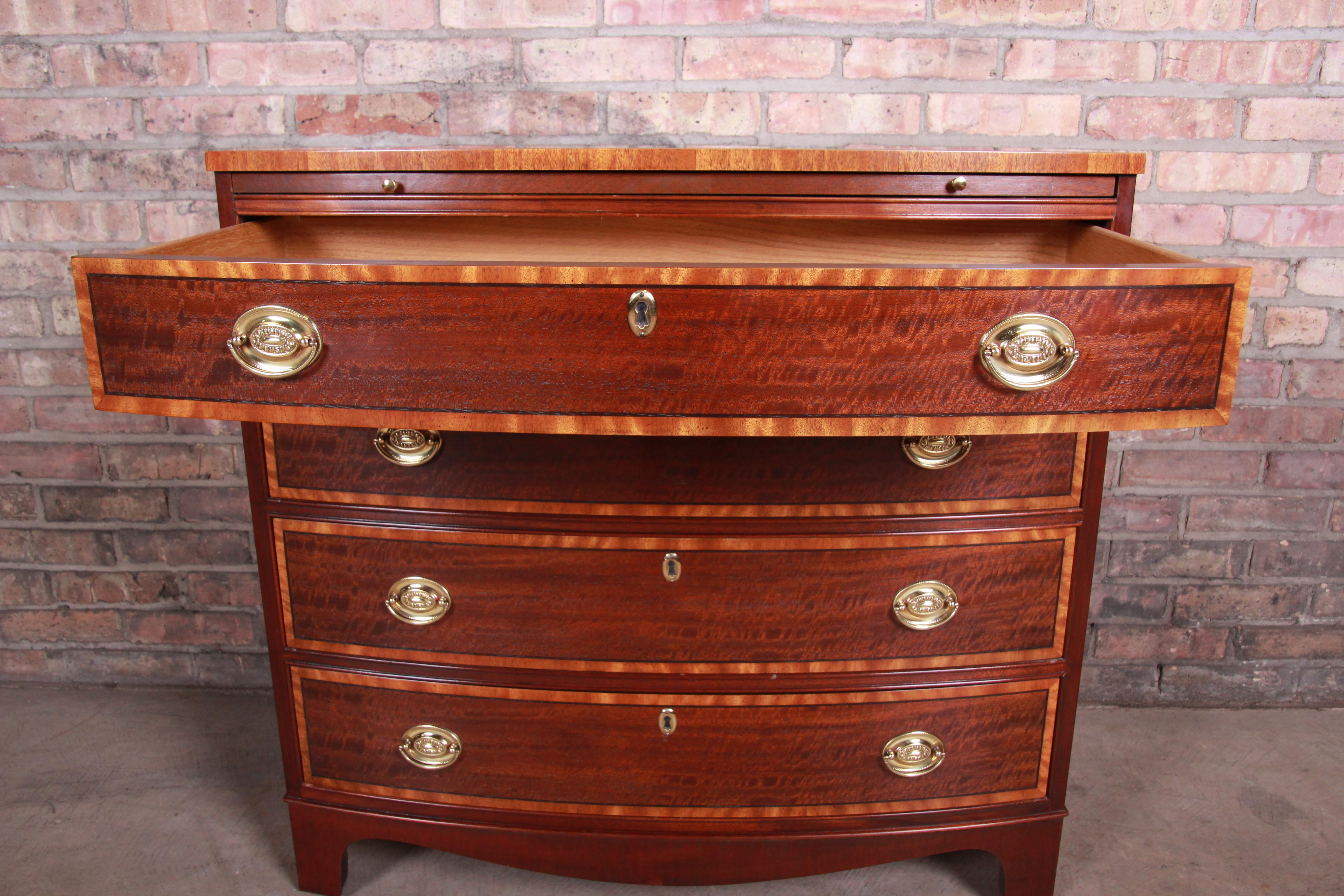 Baker Furniture Georgian Banded Mahogany Bachelor Chest 7