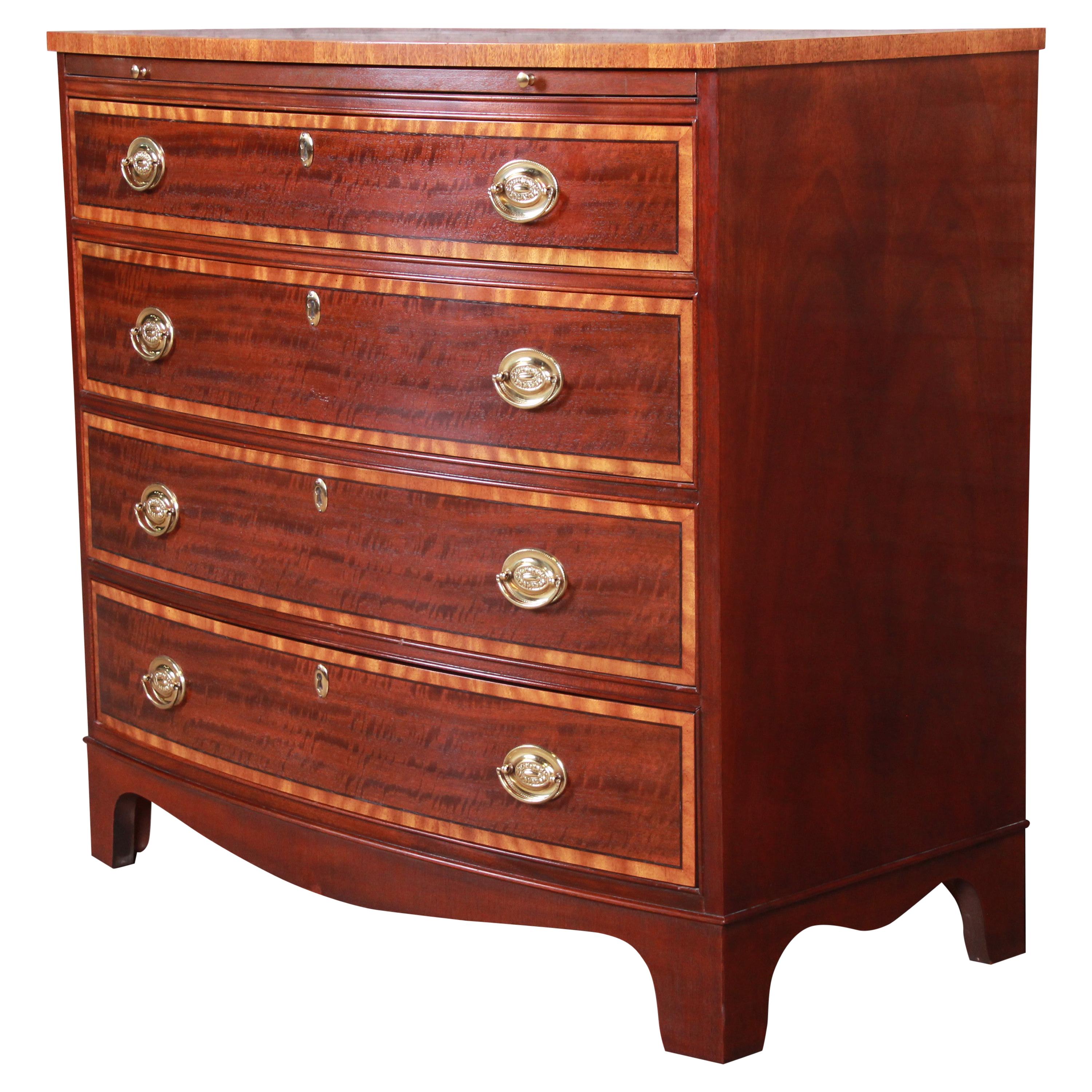 Baker Furniture Georgian Banded Mahogany Bachelor Chest