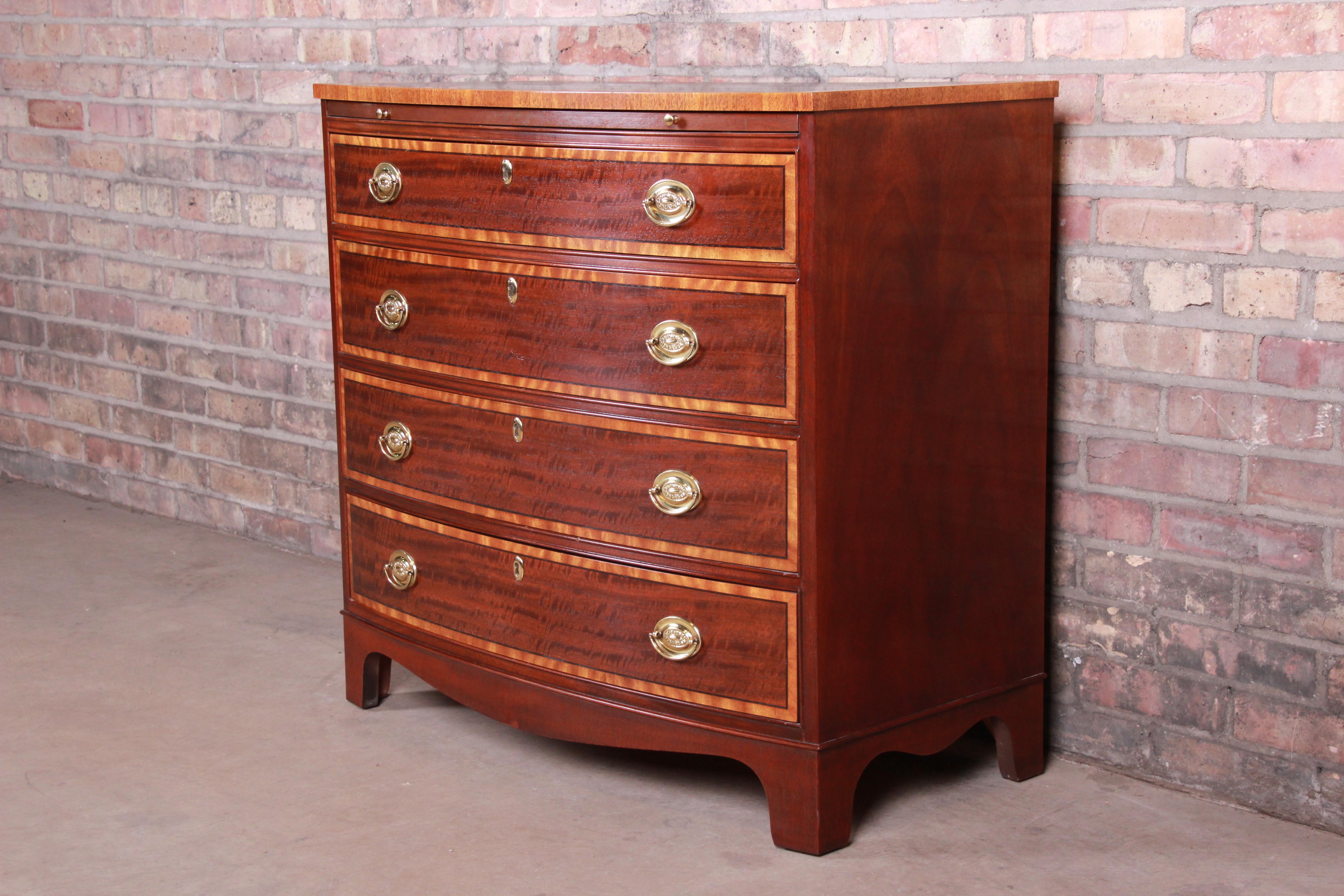 Baker Furniture Georgian Banded Mahogany Bachelor Chests or Large Nightstands 6