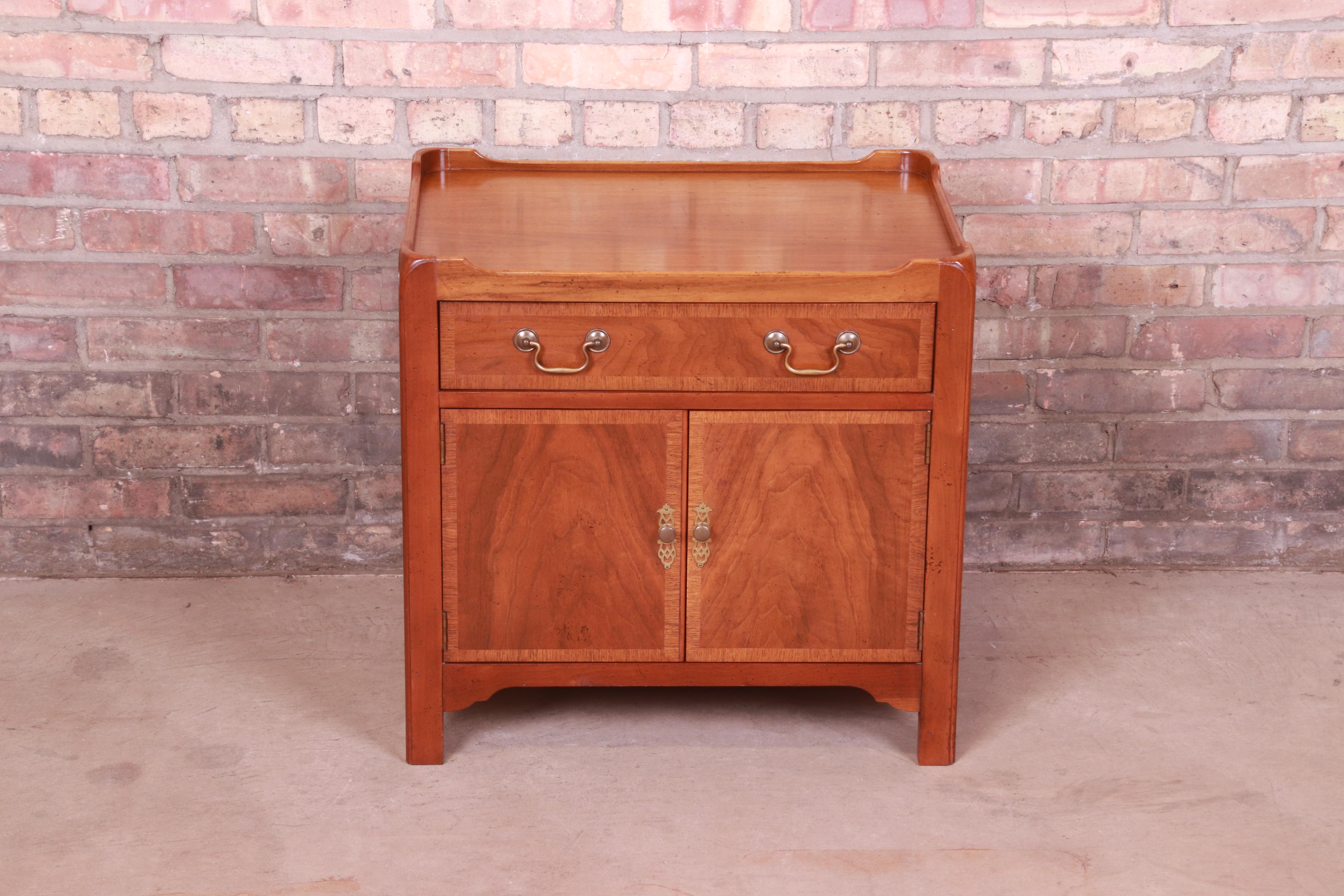 American Baker Furniture Georgian Banded Mahogany Bedside Chest For Sale