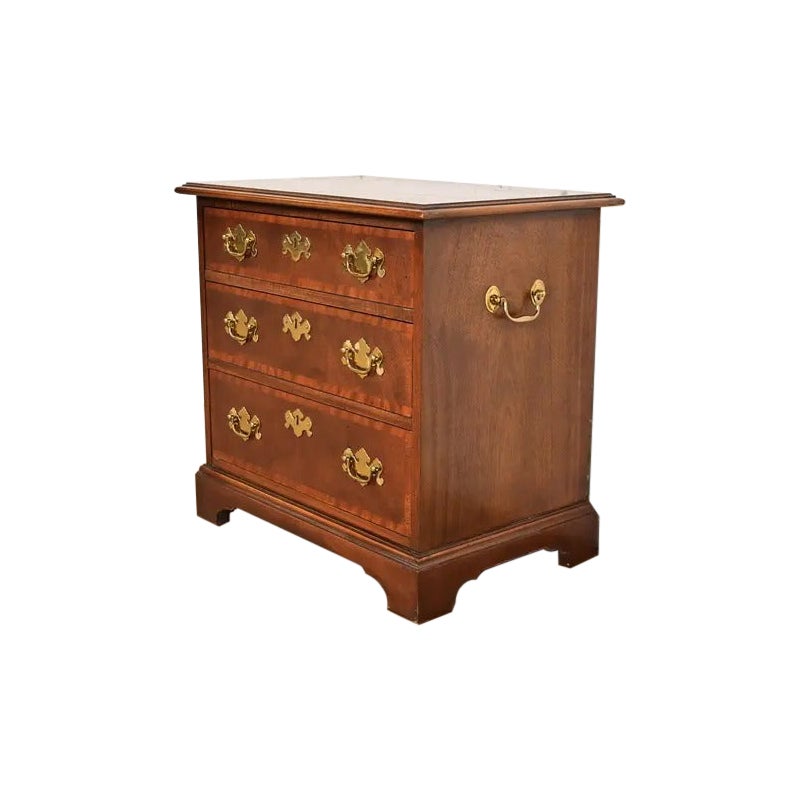 Baker Furniture Georgian Banded Mahogany Bedside Chest