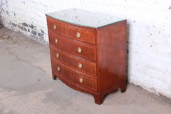 Baker Furniture Georgian Banded Mahogany Bow Front Chest of Drawers