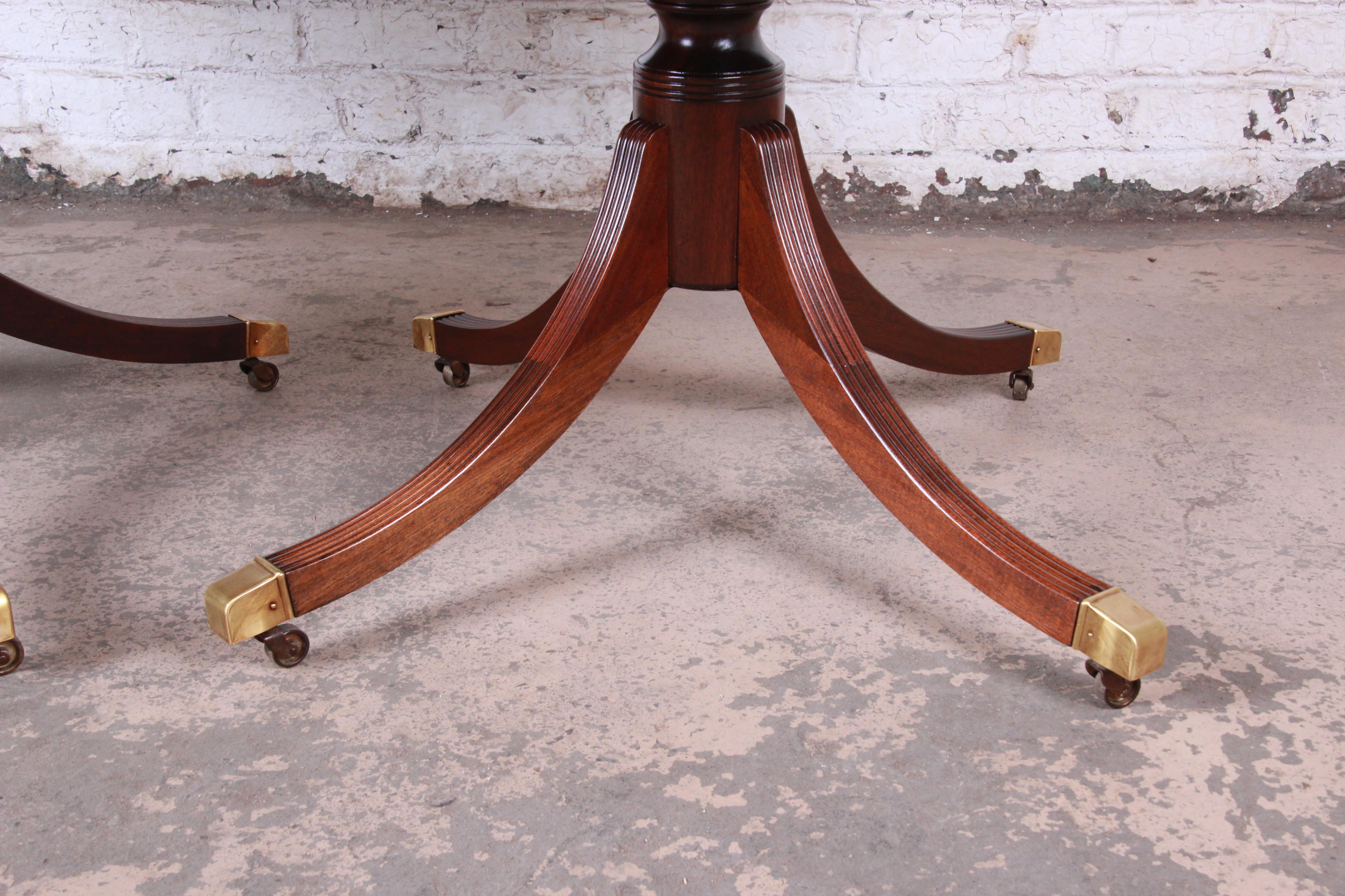 Baker Furniture Georgian Banded Mahogany Double Pedestal Dining Table, Restored 12