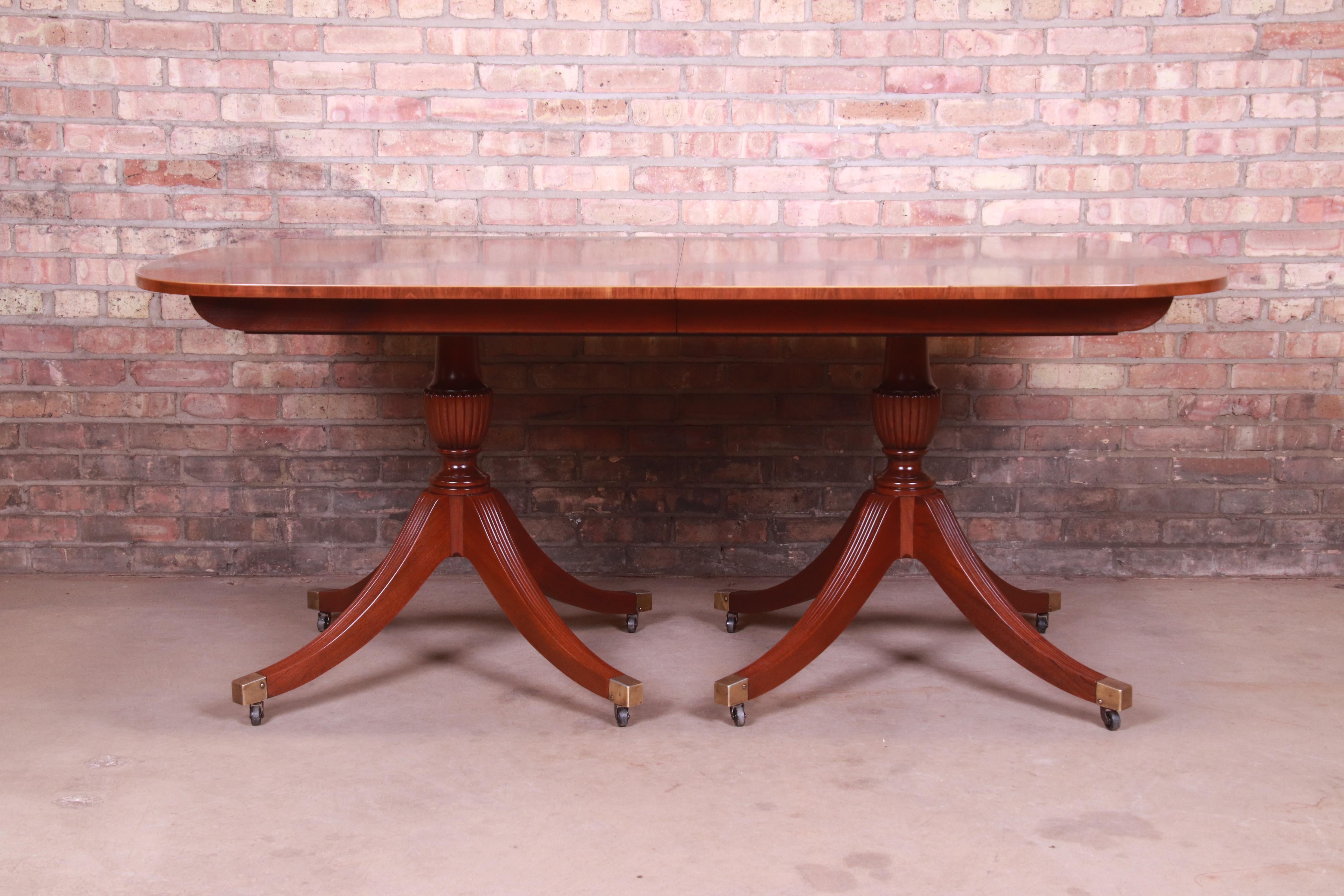 Baker Furniture Georgian Banded Mahogany Extension Dining Table, Refinished 6