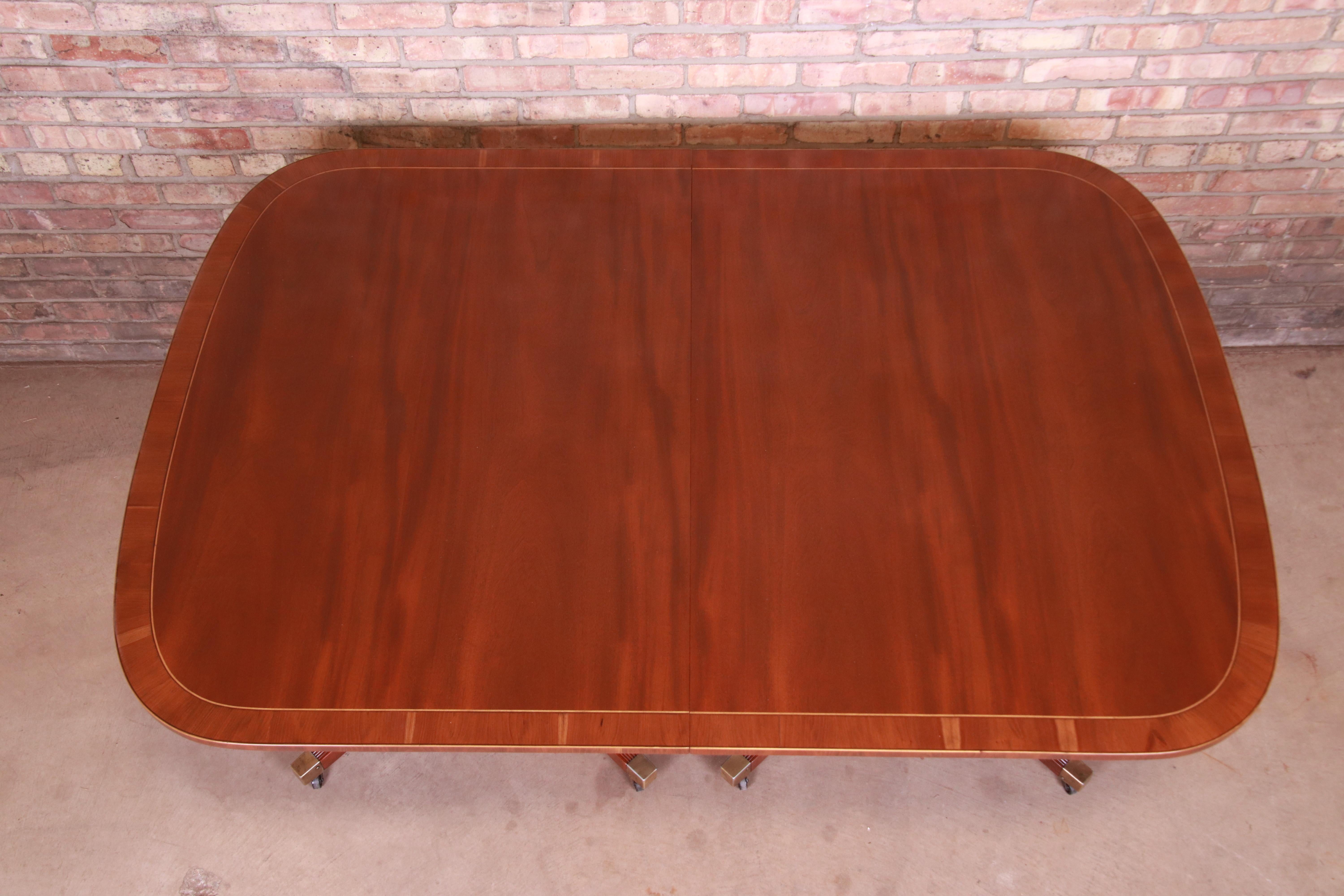 Baker Furniture Georgian Banded Mahogany Extension Dining Table, Refinished 11