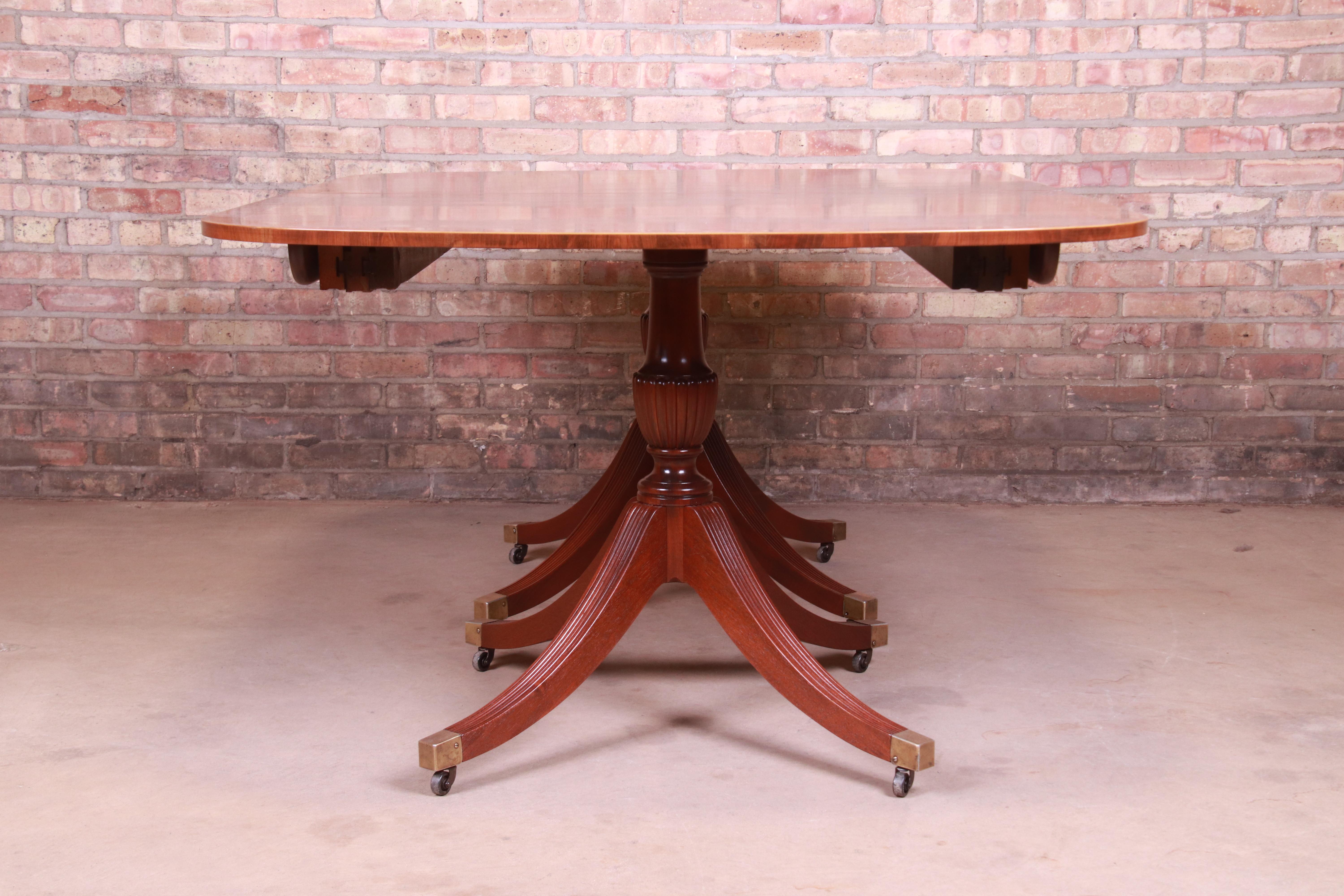Baker Furniture Georgian Banded Mahogany Extension Dining Table, Refinished 13