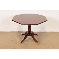 Baker Furniture Georgian Banded Mahogany Pedestal Breakfast Table, Refinished