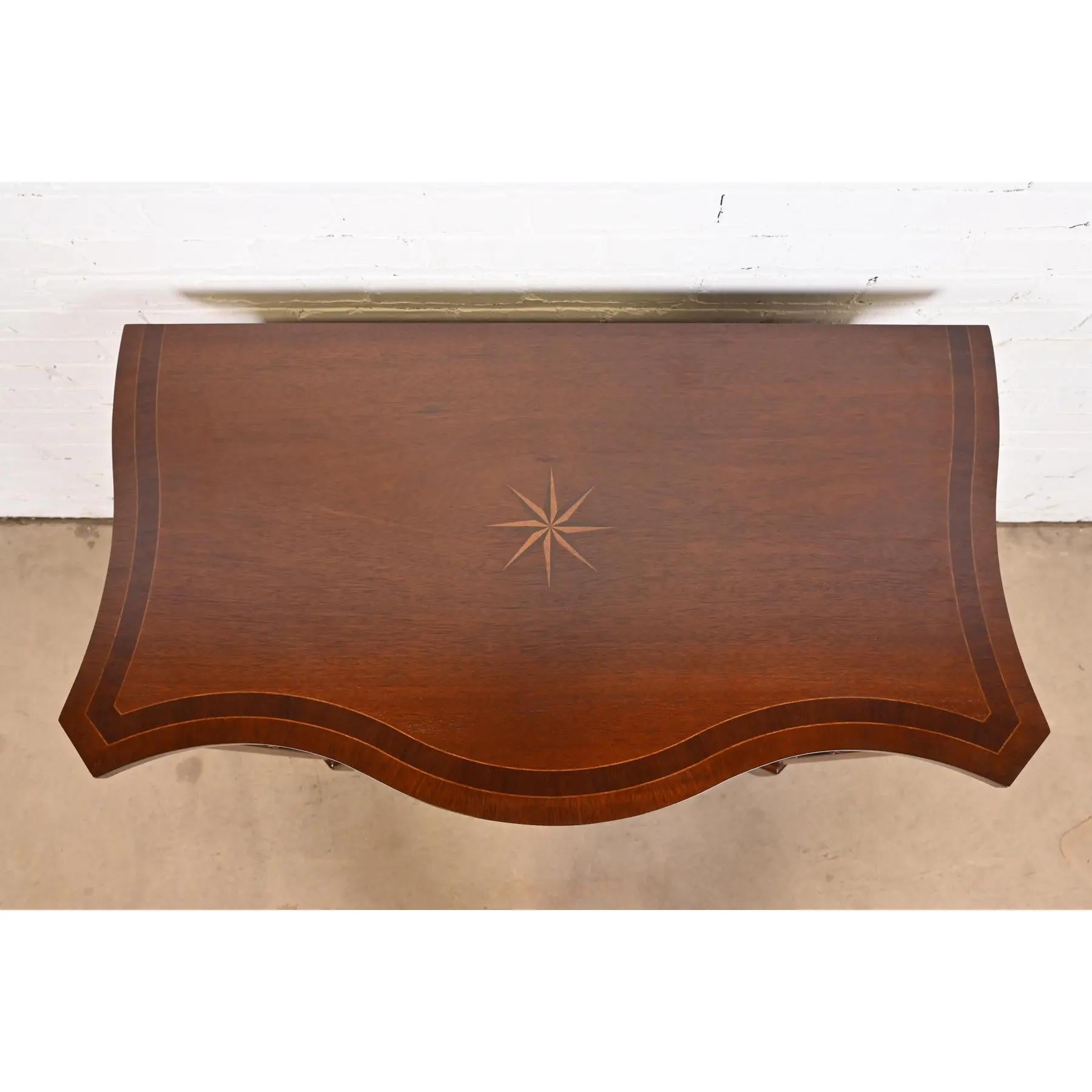 Baker Furniture Georgian Banded Mahogany Serpentine Front Chest of Drawers For Sale 4