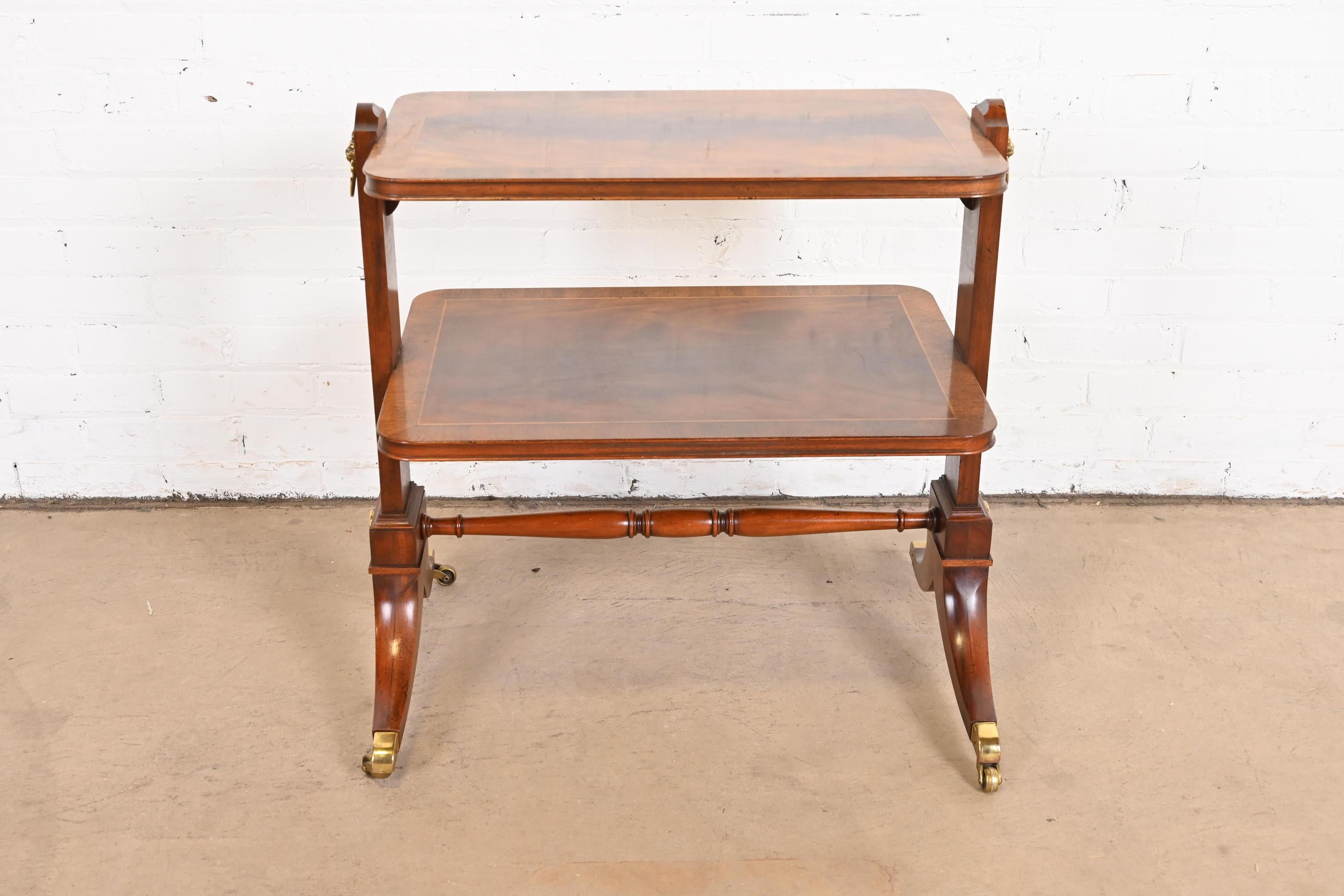 Baker Furniture Georgian Banded Mahogany Two-Tier Side Table 6
