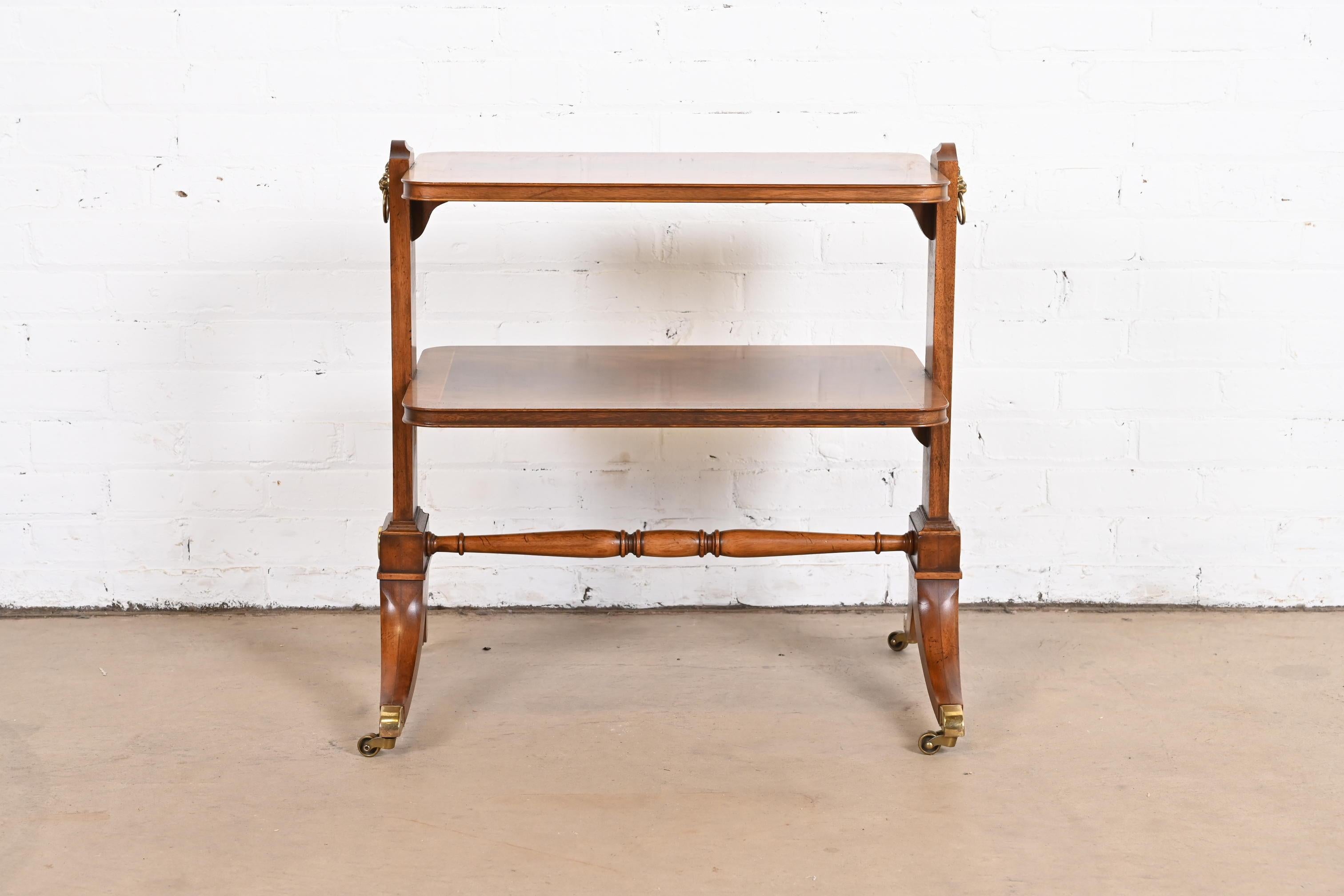 20th Century Baker Furniture Georgian Banded Mahogany Two-Tier Side Table