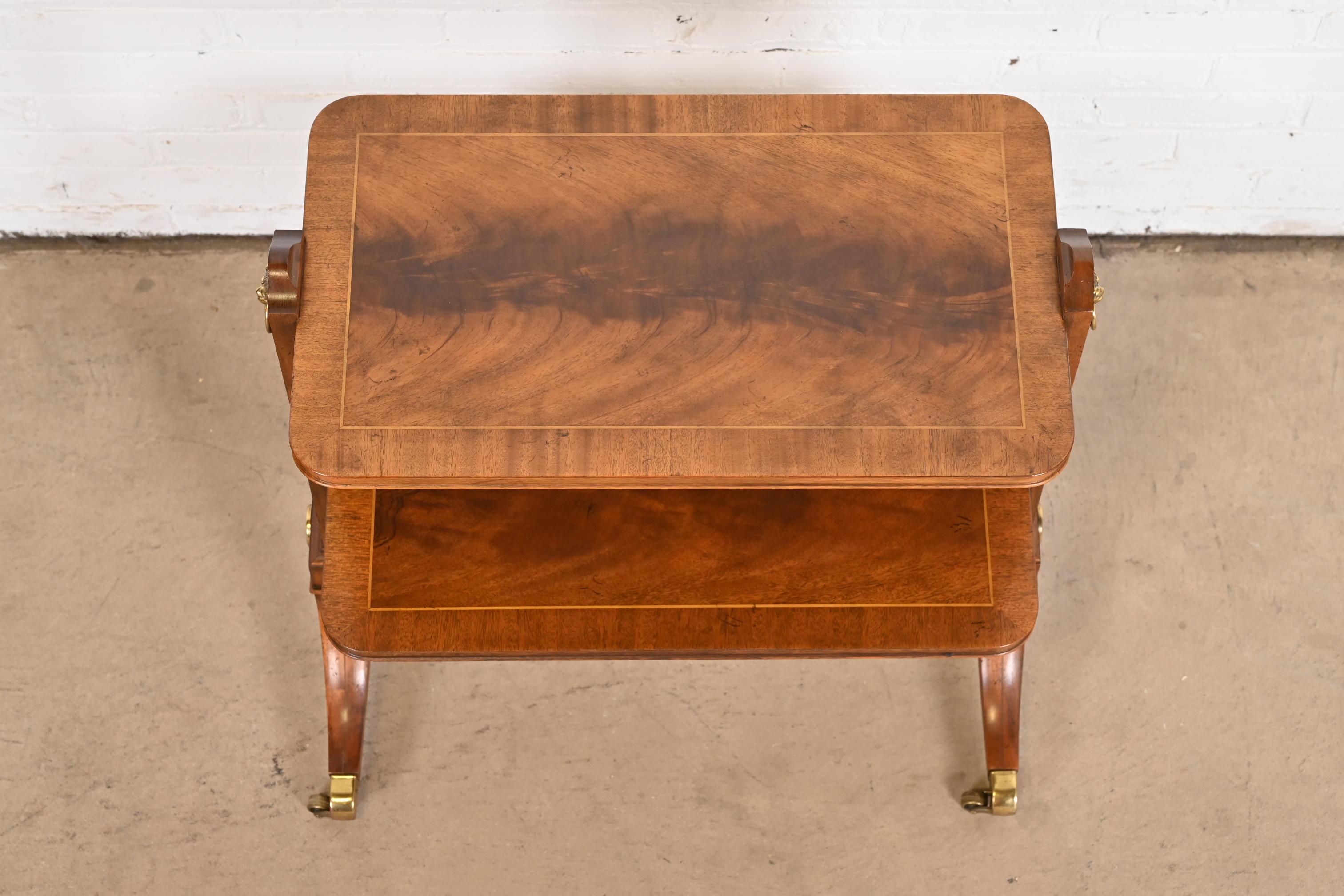 Baker Furniture Georgian Banded Mahogany Two-Tier Side Table 1