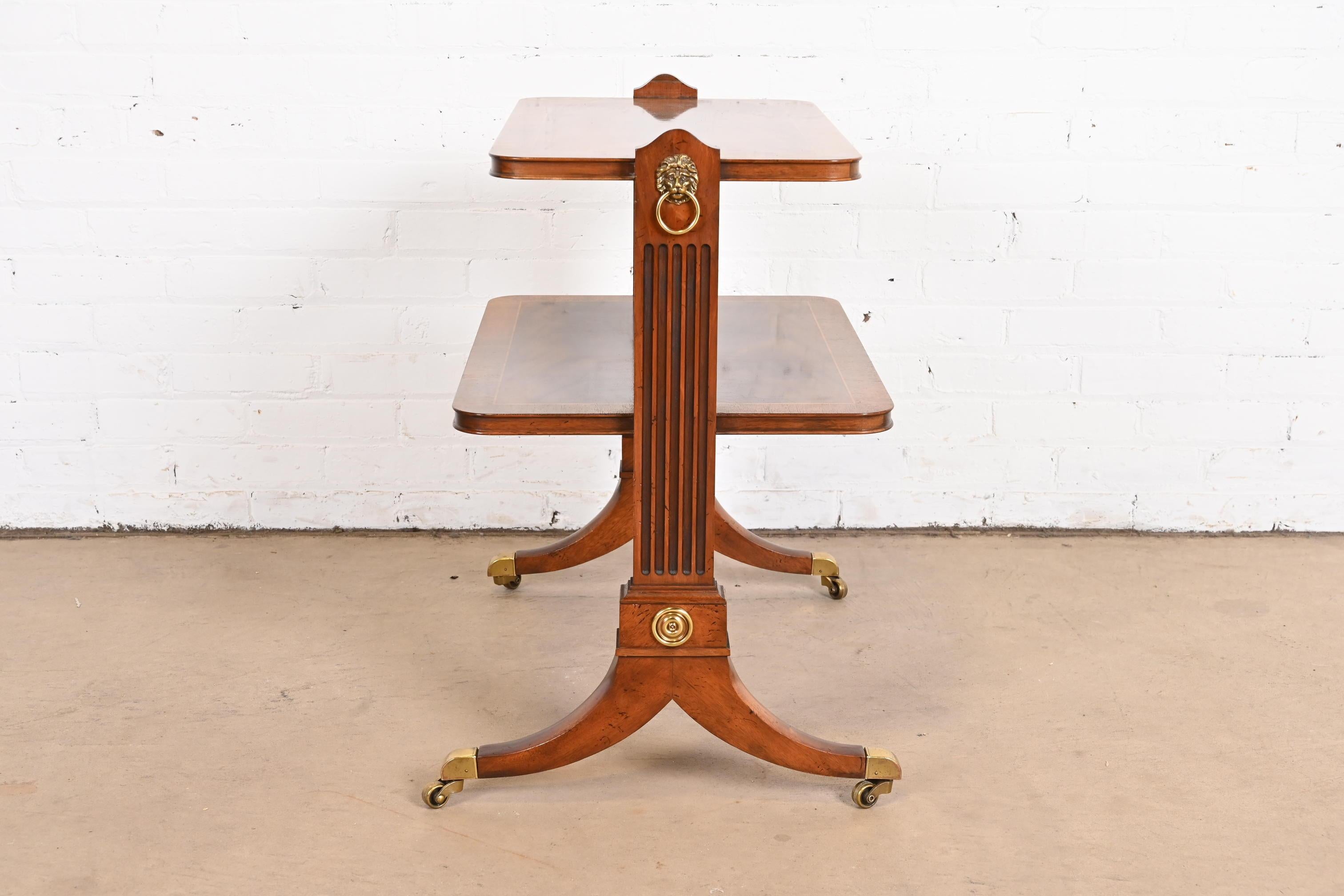 Baker Furniture Georgian Banded Mahogany Two-Tier Side Table 3