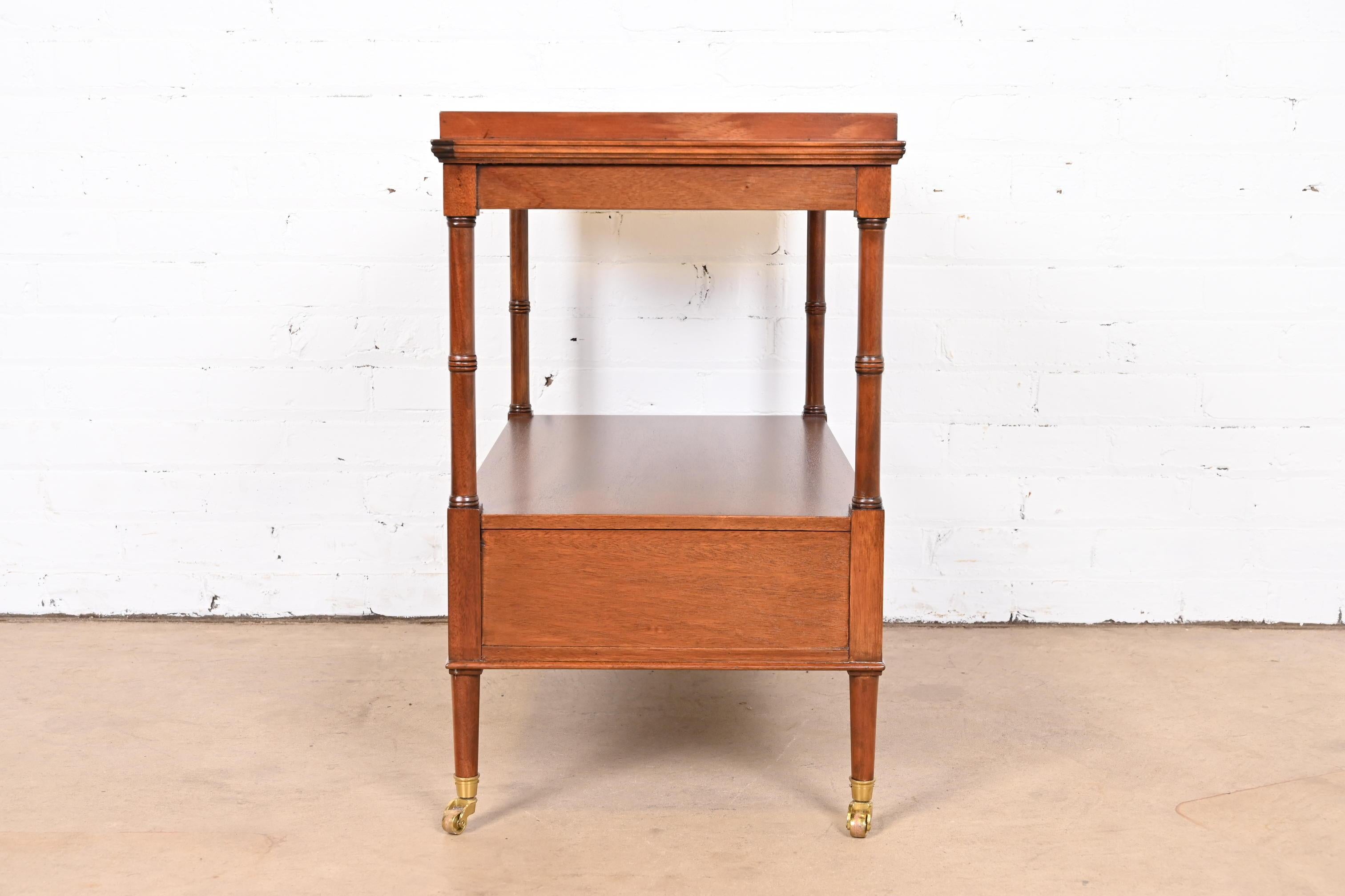 Baker Furniture Georgian Banded Mahogany Two-Tier Tea Table, Newly Refinished 9