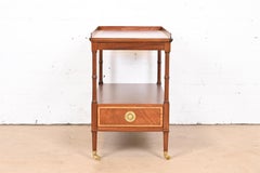 Baker Furniture Georgian Banded Mahogany Two-Tier Tea Table, Newly Refinished