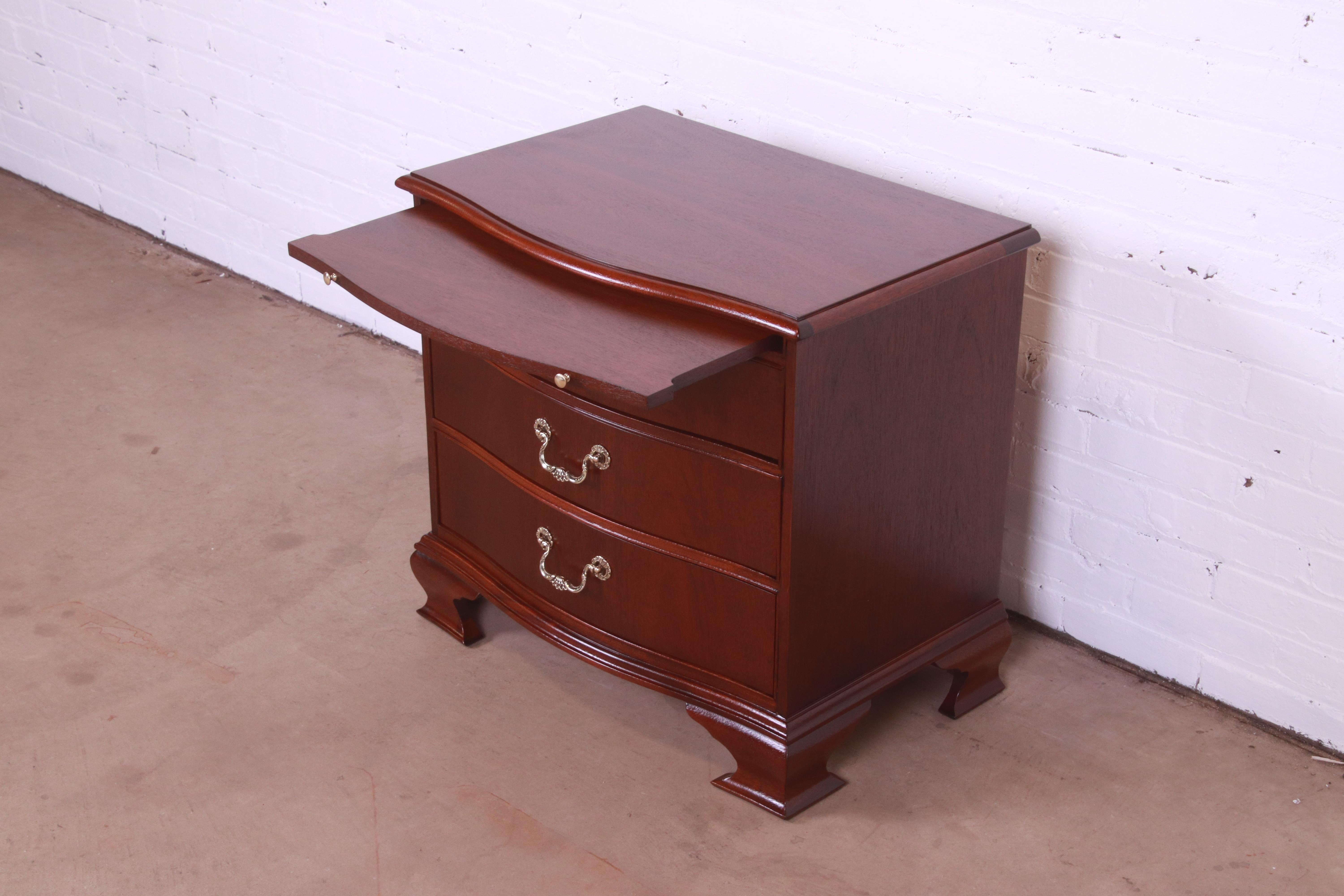 Baker Furniture Georgian Bow Front Bedside Chest, Newly Refinished 5