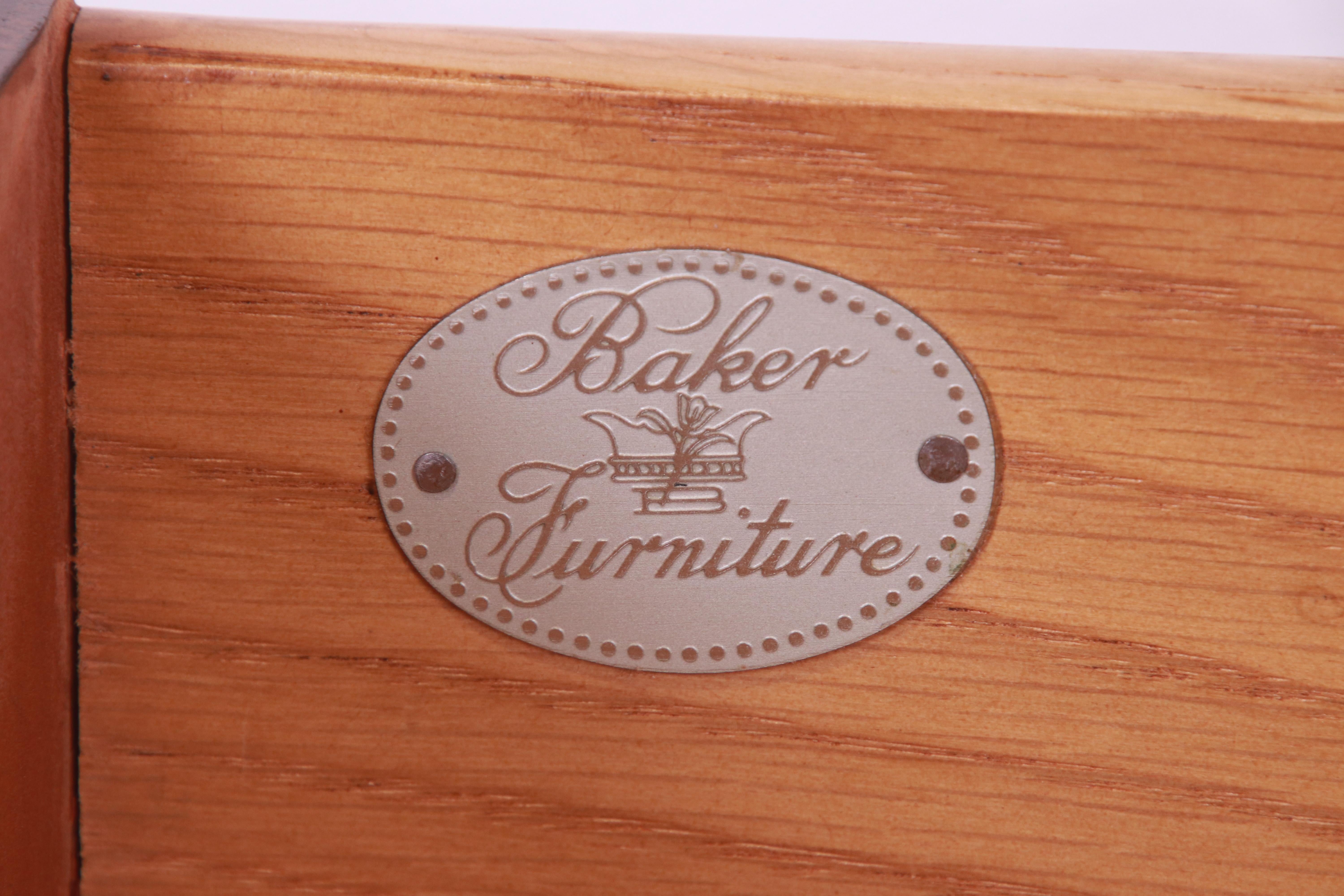 Baker Furniture Georgian Bow Front Bedside Chest, Newly Refinished 13