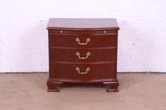 Baker Furniture Georgian Bow Front Bedside Chest, Newly Refinished