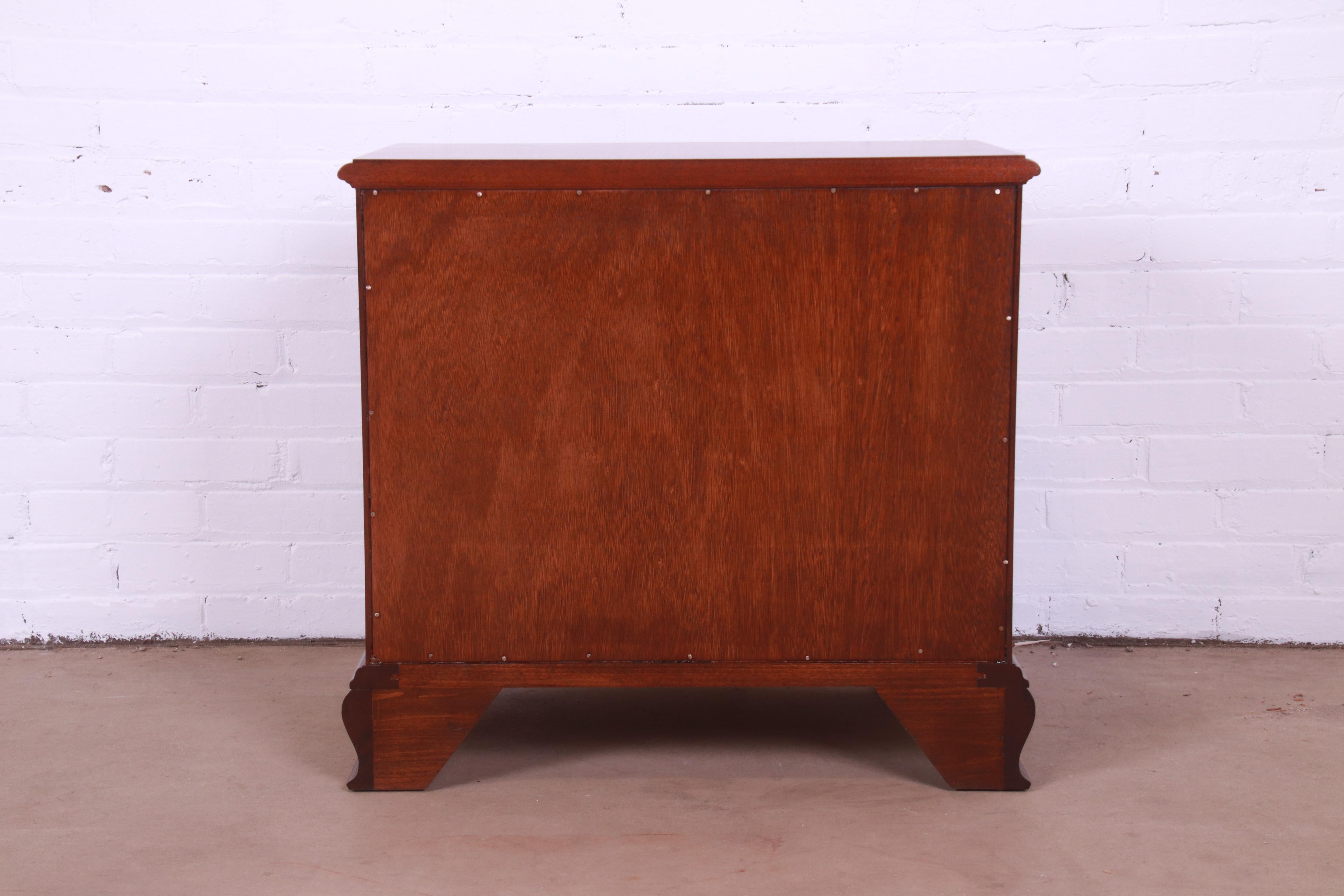 Baker Furniture Georgian Bow Front Bedside Chest, Newly Refinished 14