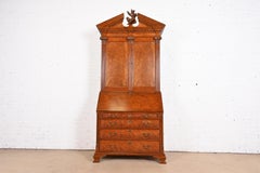 Baker Furniture Georgian Burled Mahogany Drop Front Secretary Desk