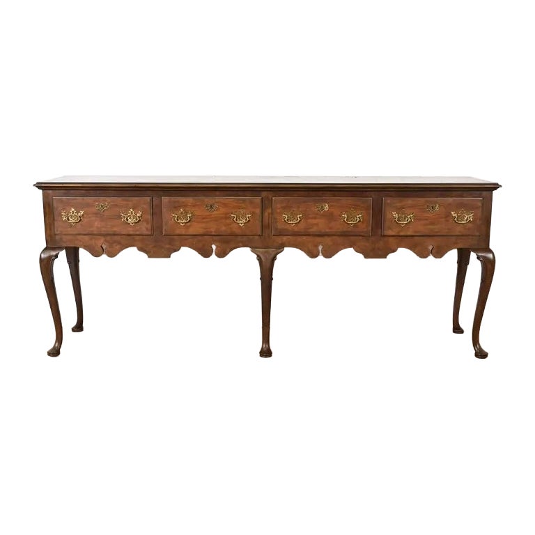 Baker Furniture Georgian Burled Walnut Sideboard Credenza